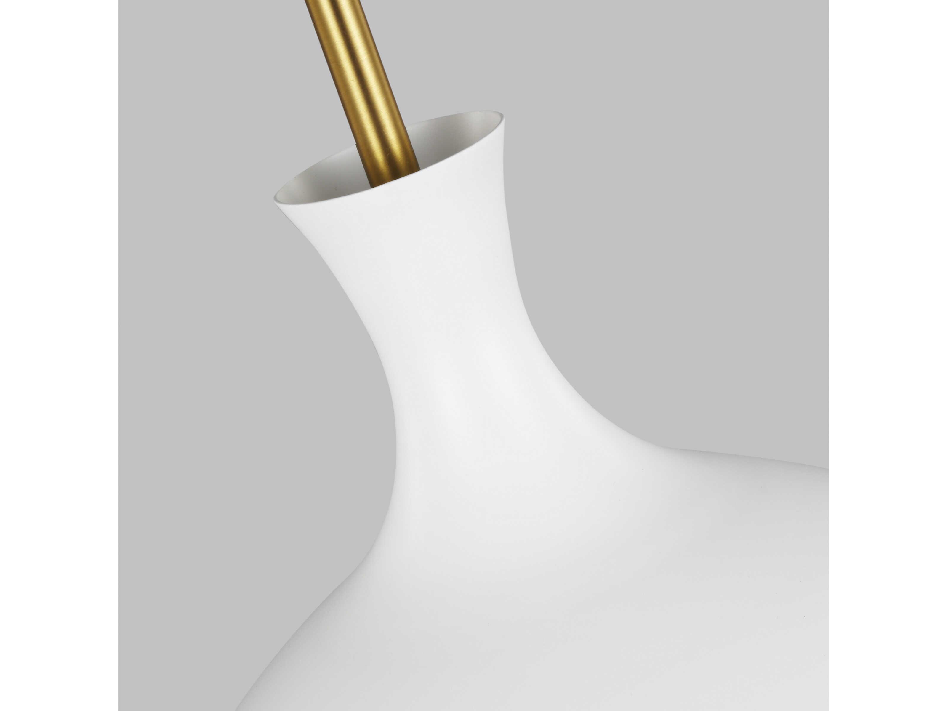Visual Comfort Studio Lucerne 1-Light Matte White Burnished Brass Dome Mini Pendant