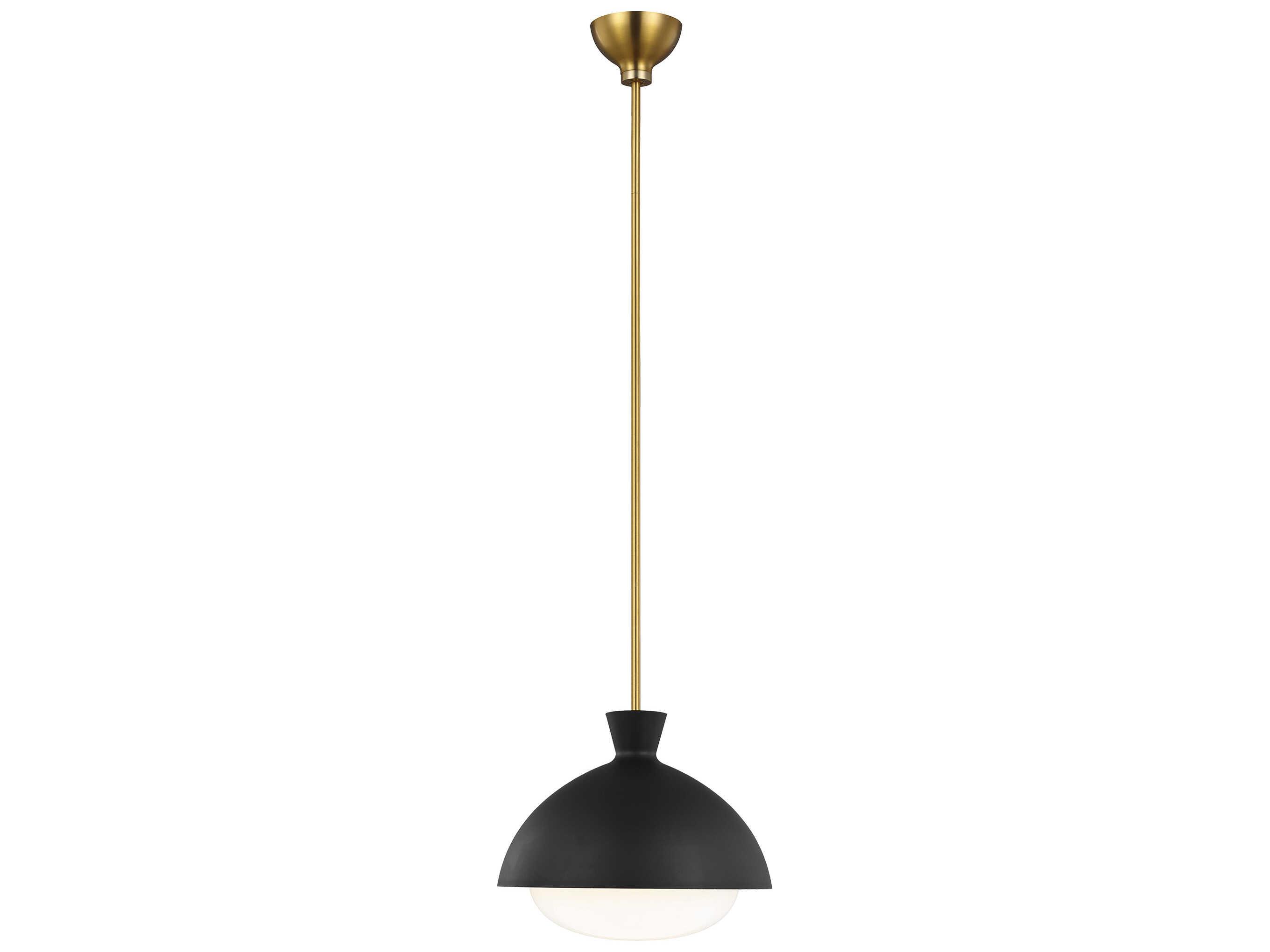 Visual Comfort Studio Lucerne 1-Light Midnight Black Burnished Brass Dome Pendant