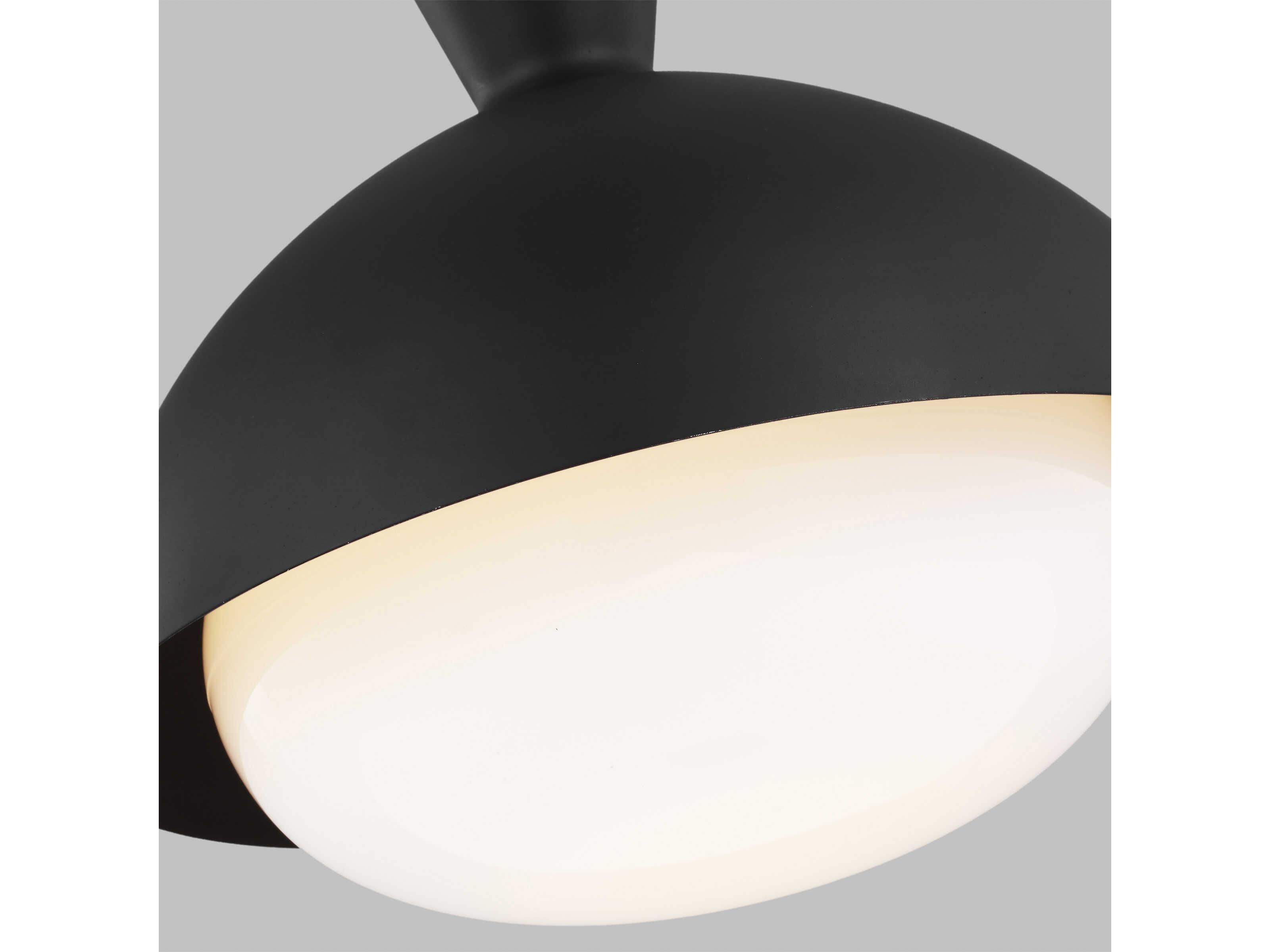 Visual Comfort Studio Lucerne 1-Light Midnight Black Burnished Brass Dome Pendant