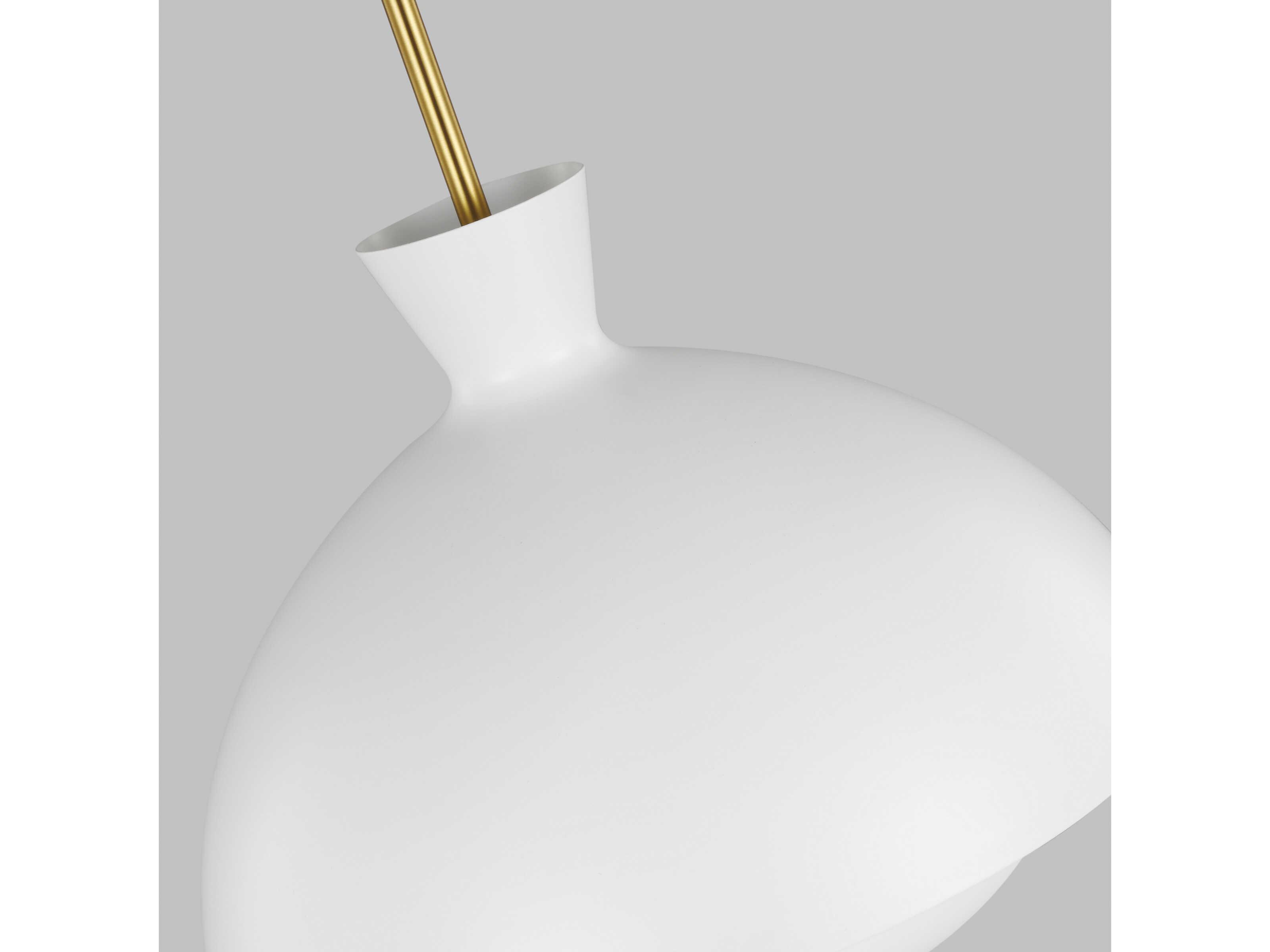 Visual Comfort Studio Lucerne 1-Light Matte White Burnished Brass Dome Pendant