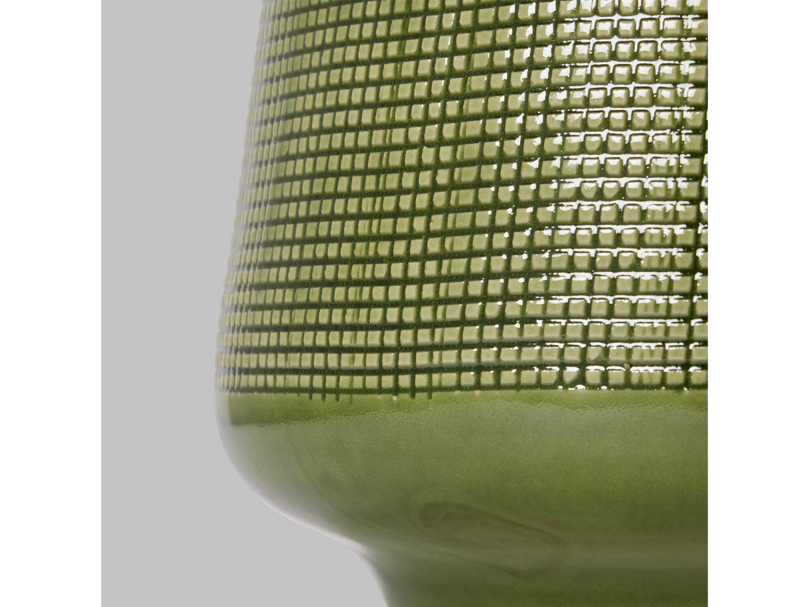 Visual Comfort Studio Ornella Green White Linen Fabric Table Lamp