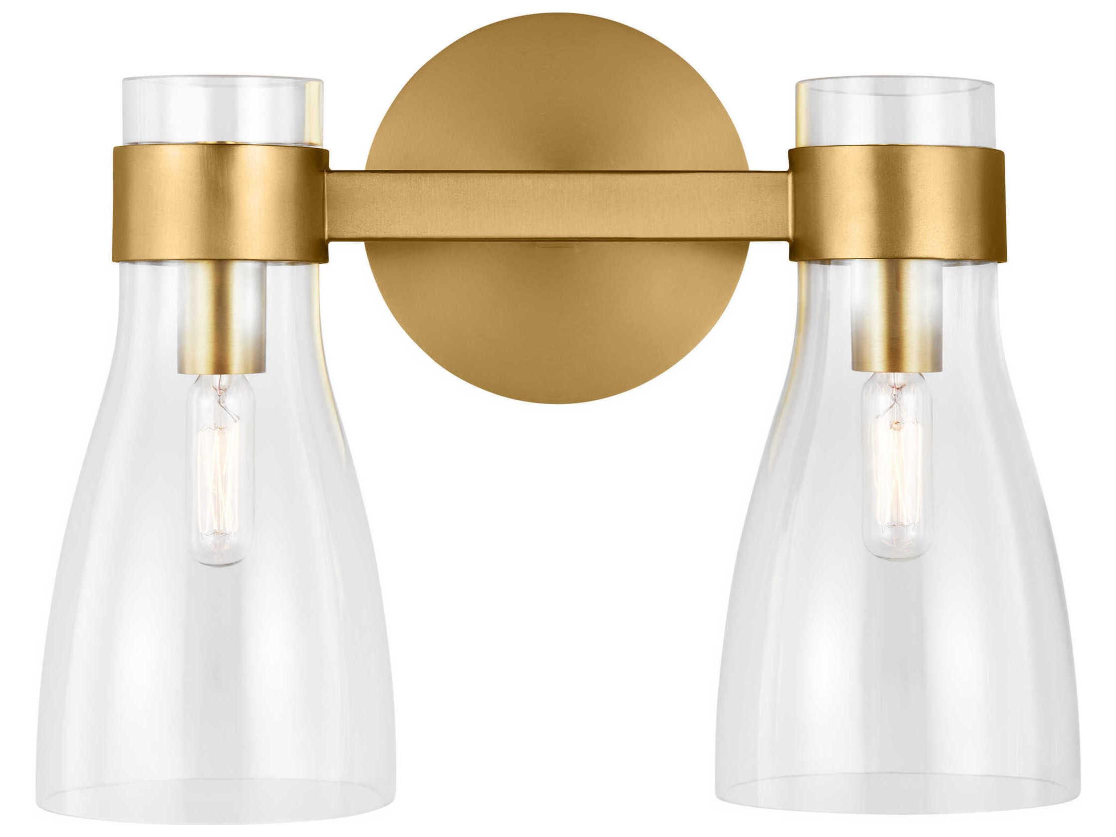 Visual Comfort Studio Moritz 2-Light Burnished Brass Vanity Light