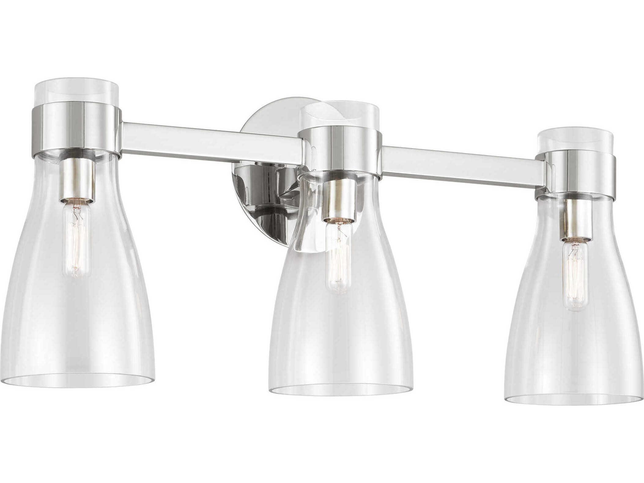 Visual Comfort Studio Moritz 3-Light Polished Nickel Vanity Light