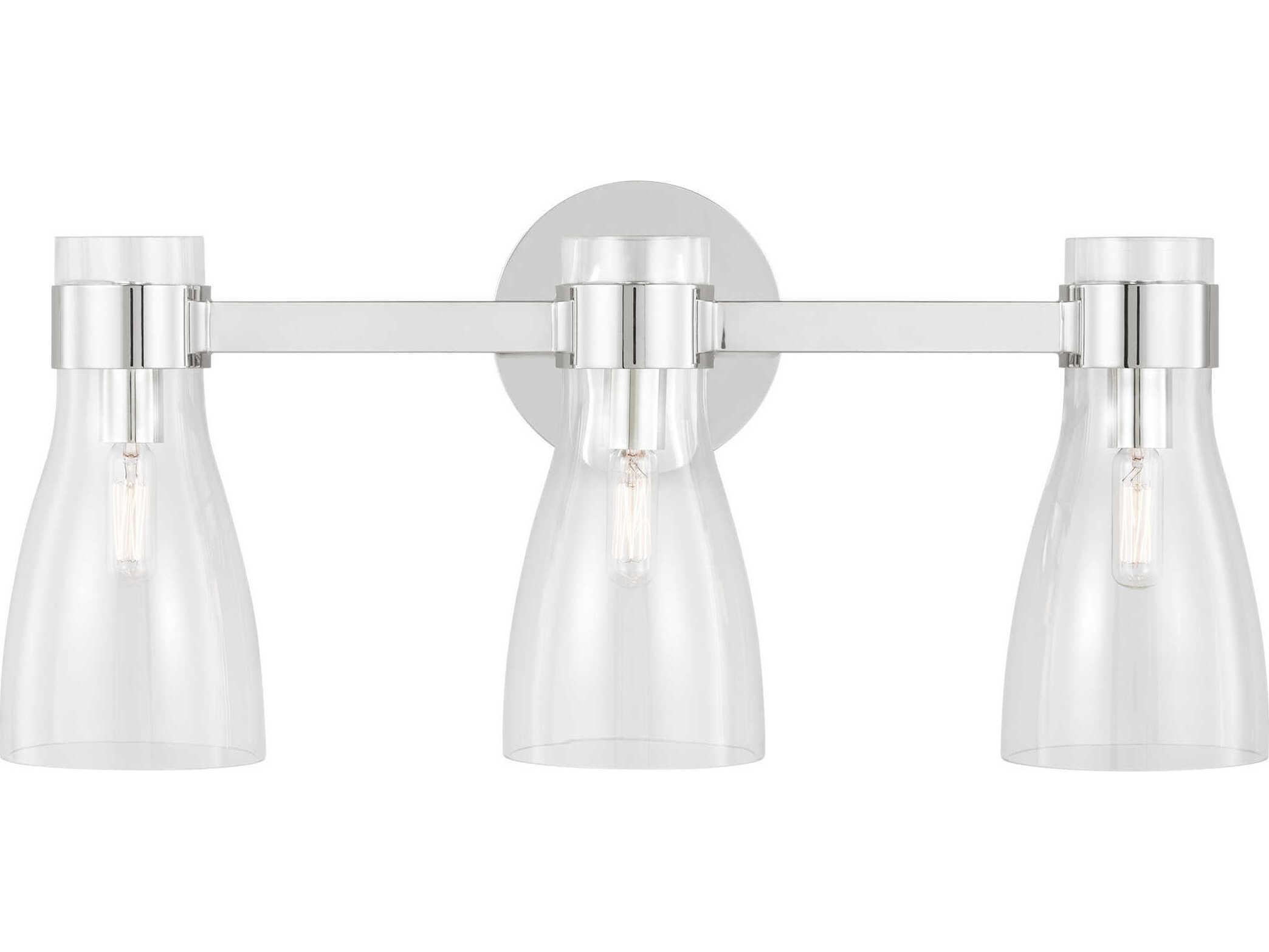 Visual Comfort Studio Moritz 3-Light Polished Nickel Vanity Light
