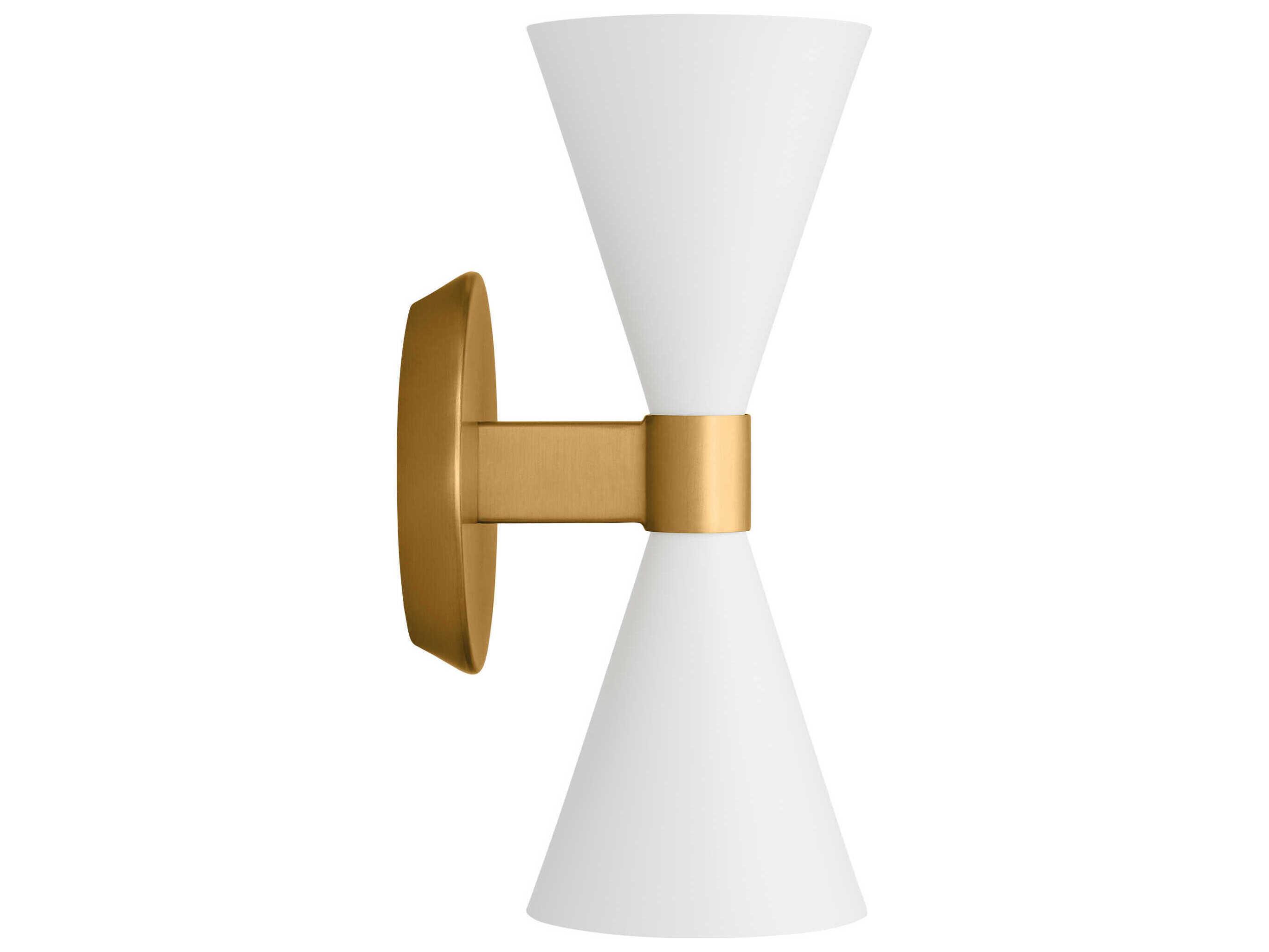 Visual Comfort Studio Albertine 2-Light Matte White Brass Wall Sconce