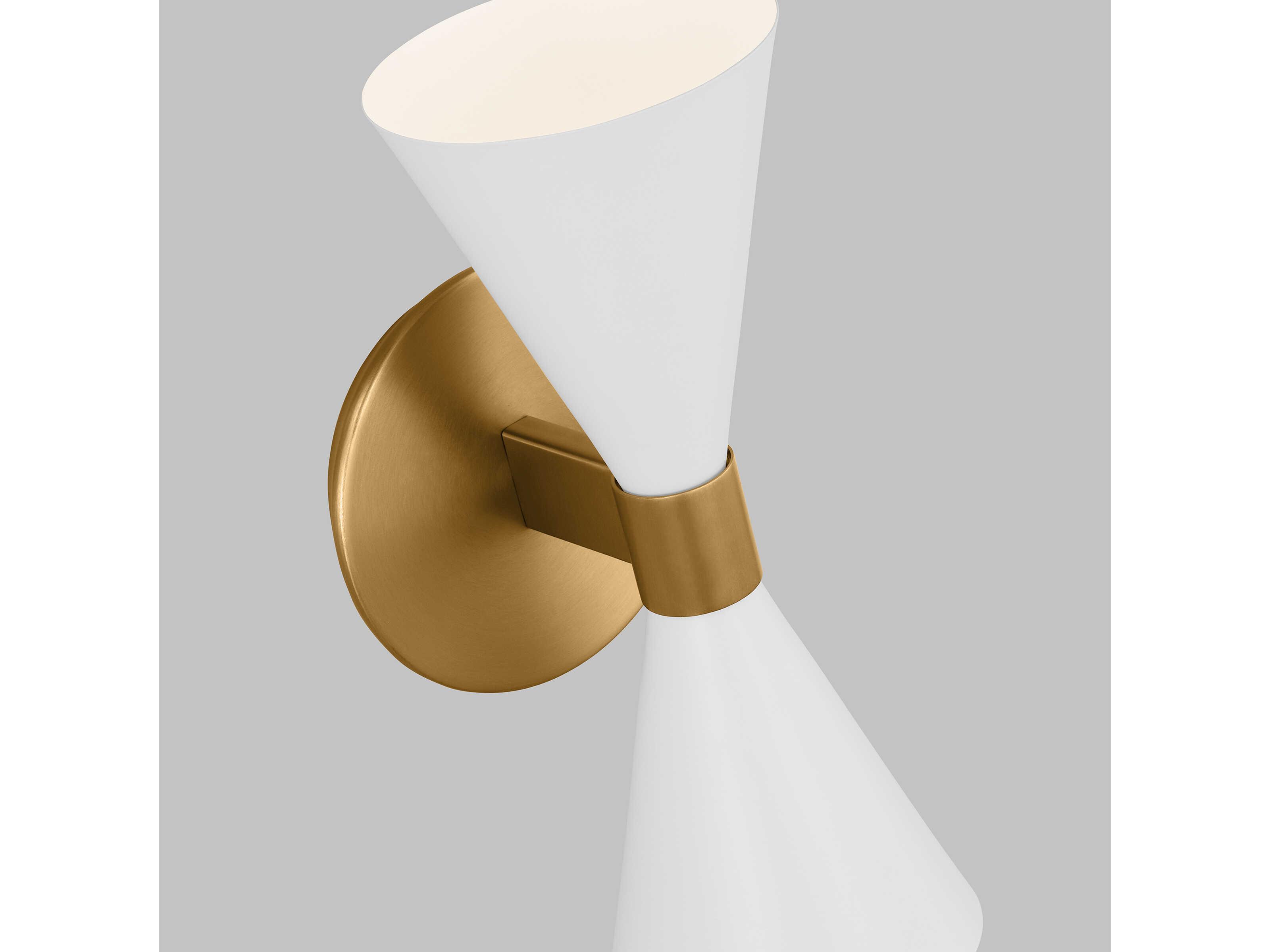 Visual Comfort Studio Albertine 2-Light Matte White Brass Wall Sconce