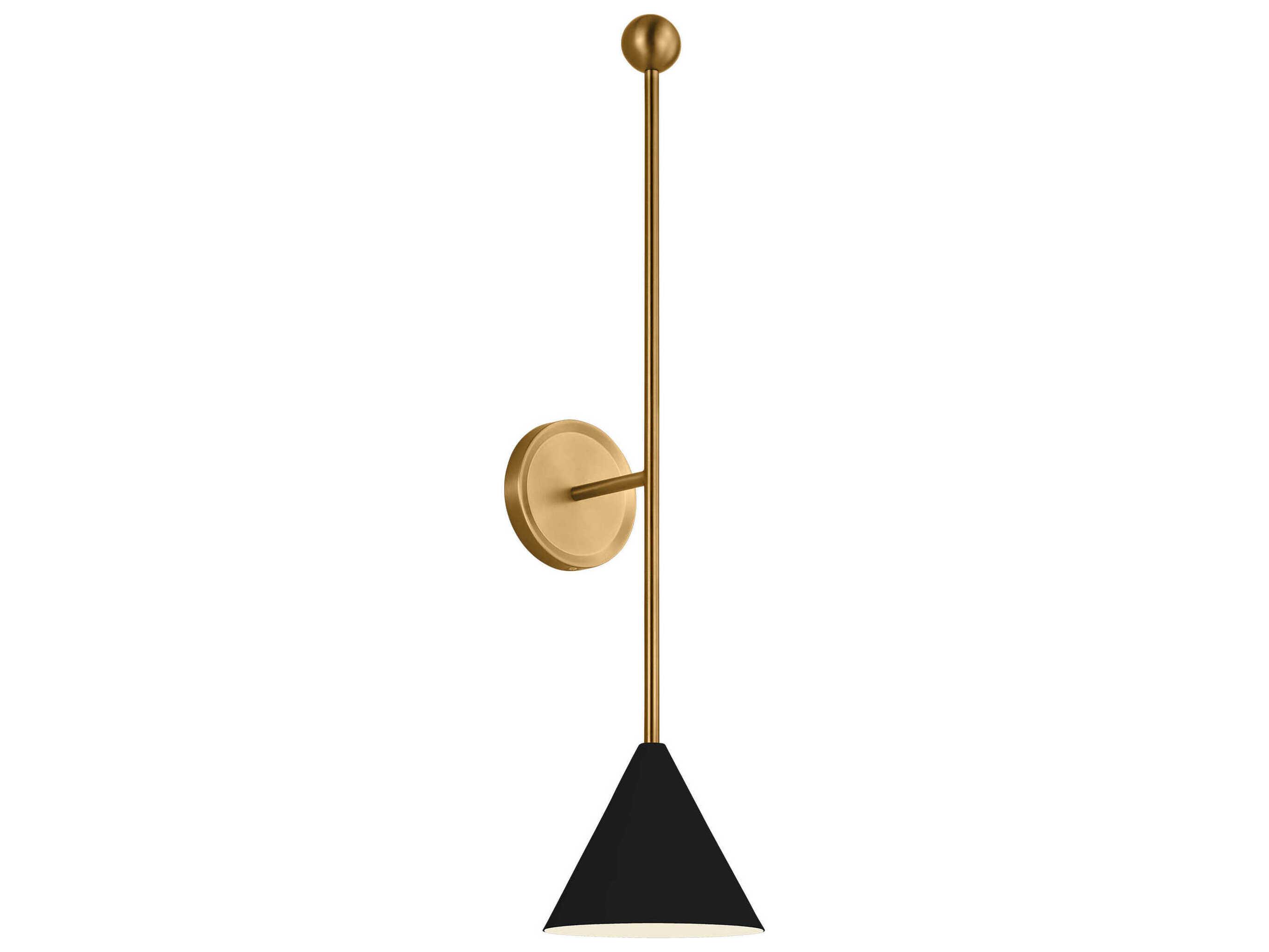 Visual Comfort Studio Cosmo 1-Light Midnight Black Burnished Brass Wall Sconce