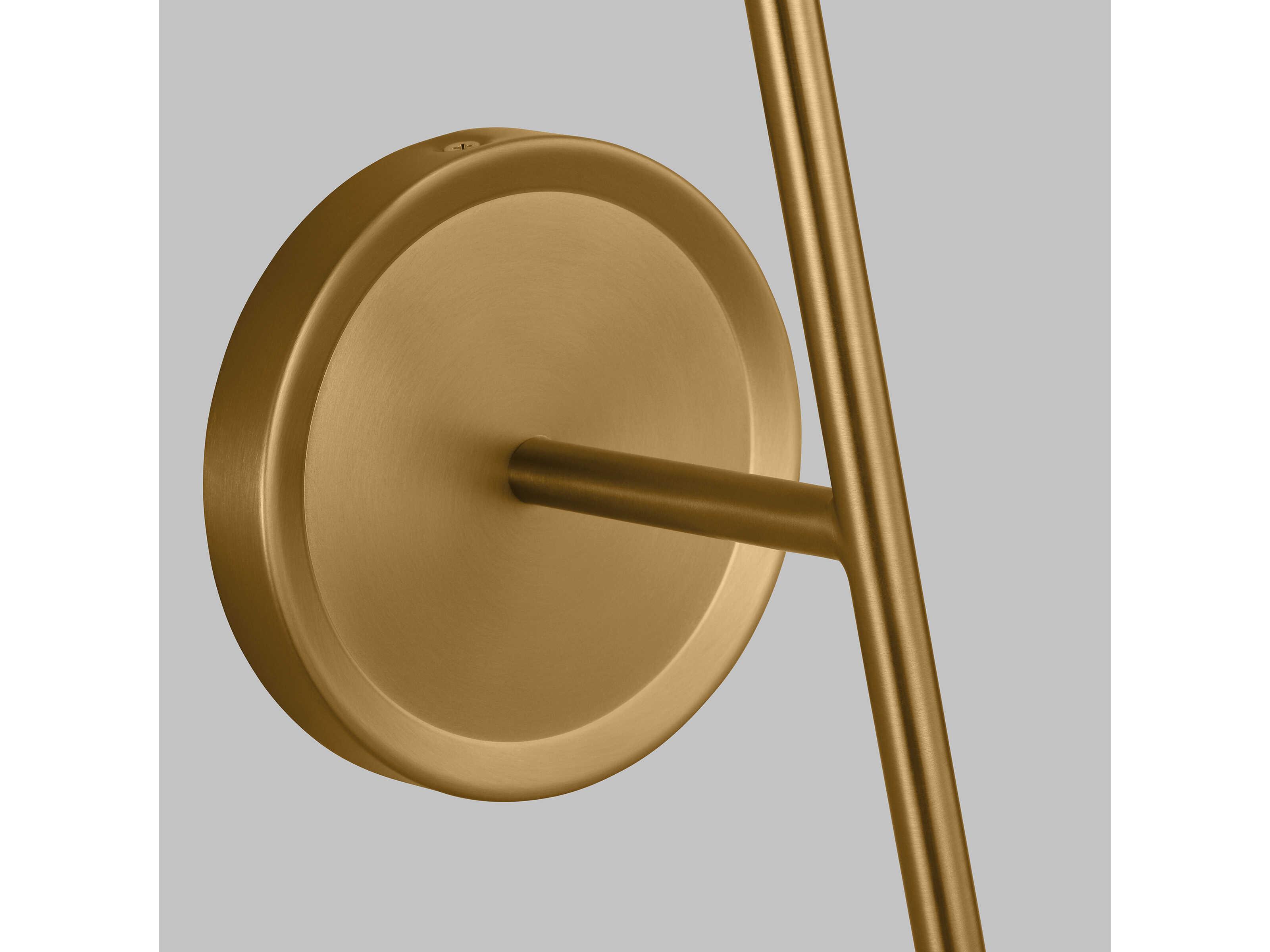 Visual Comfort Studio Cosmo 1-Light Matte White Burnished Brass Wall Sconce