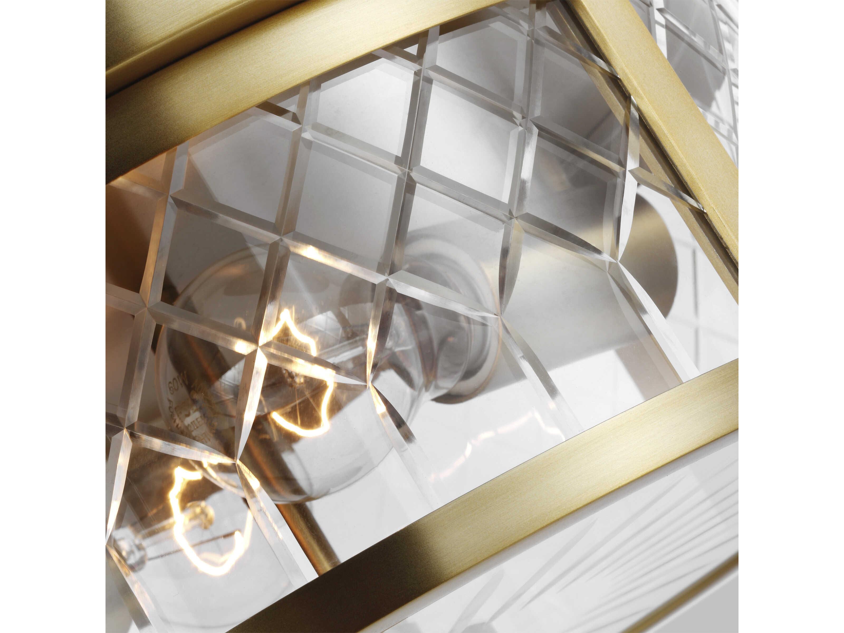 Visual Comfort Studio Alec 2-Light Burnished Brass Drum Flush Mount