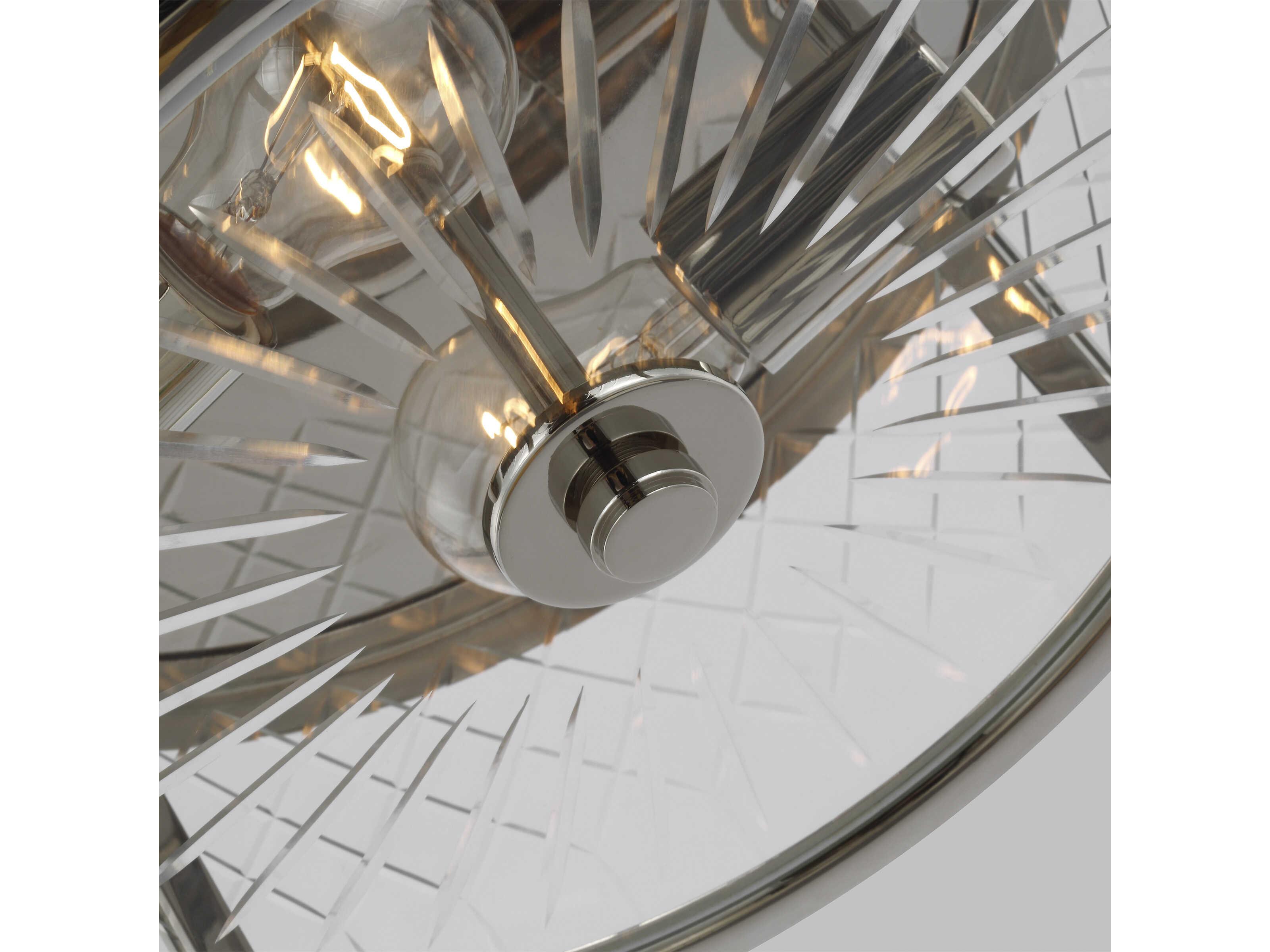 Visual Comfort Studio Alec 2-Light Polished Nickel Drum Flush Mount