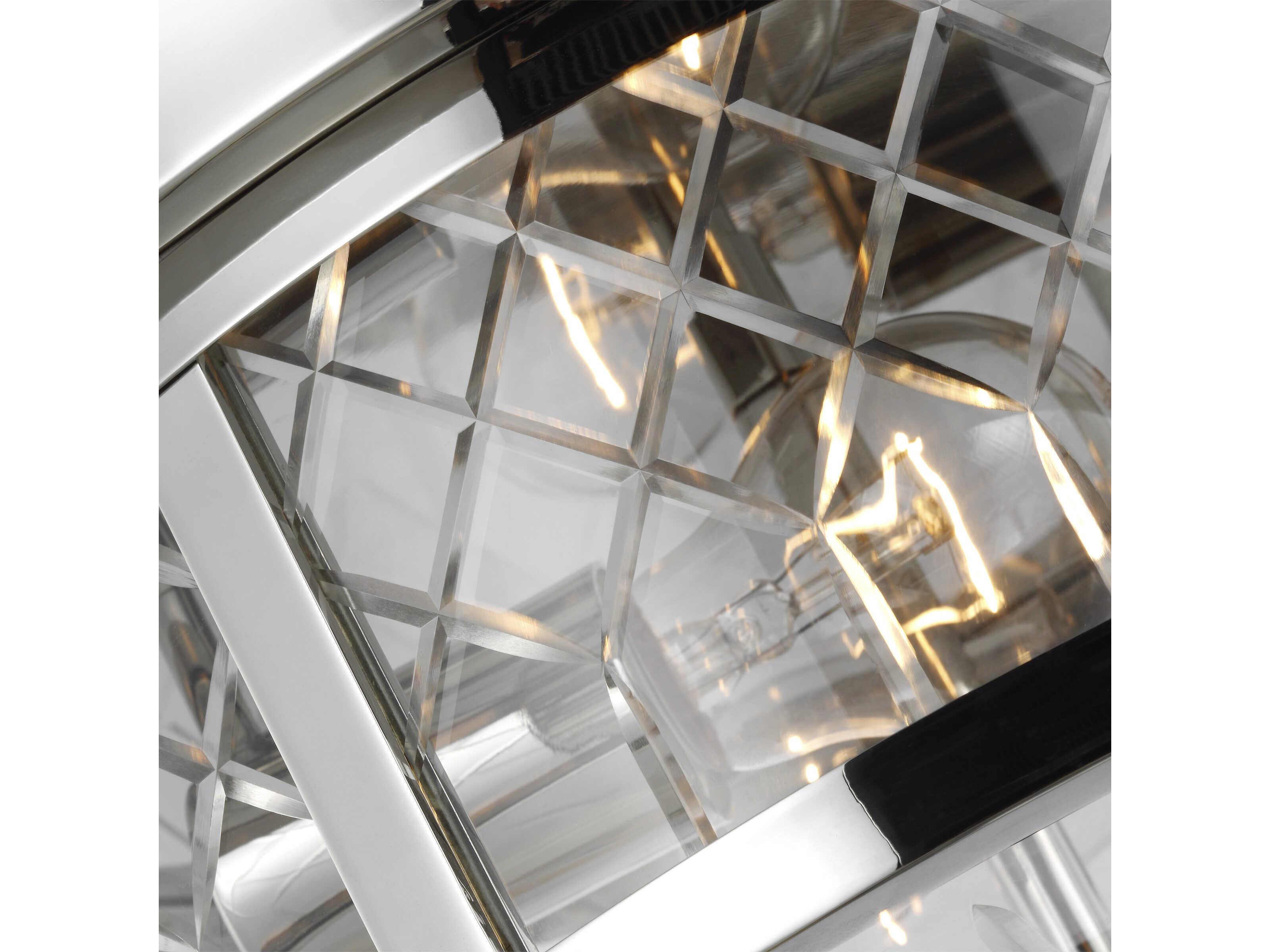 Visual Comfort Studio Alec 2-Light Polished Nickel Drum Flush Mount