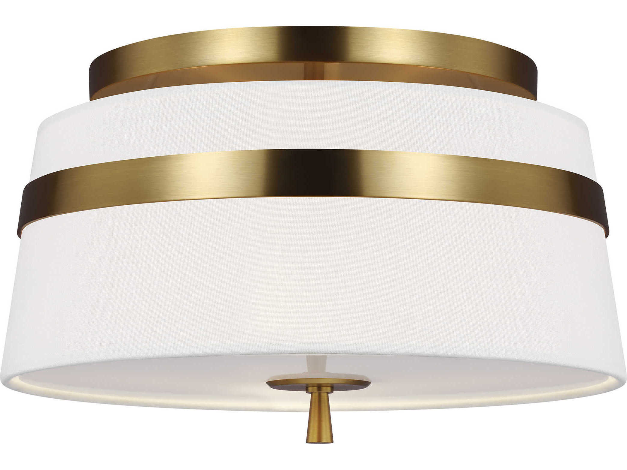 Visual Comfort Studio Cordtlandt 3-Light Burnished Brass Drum Flush Mount