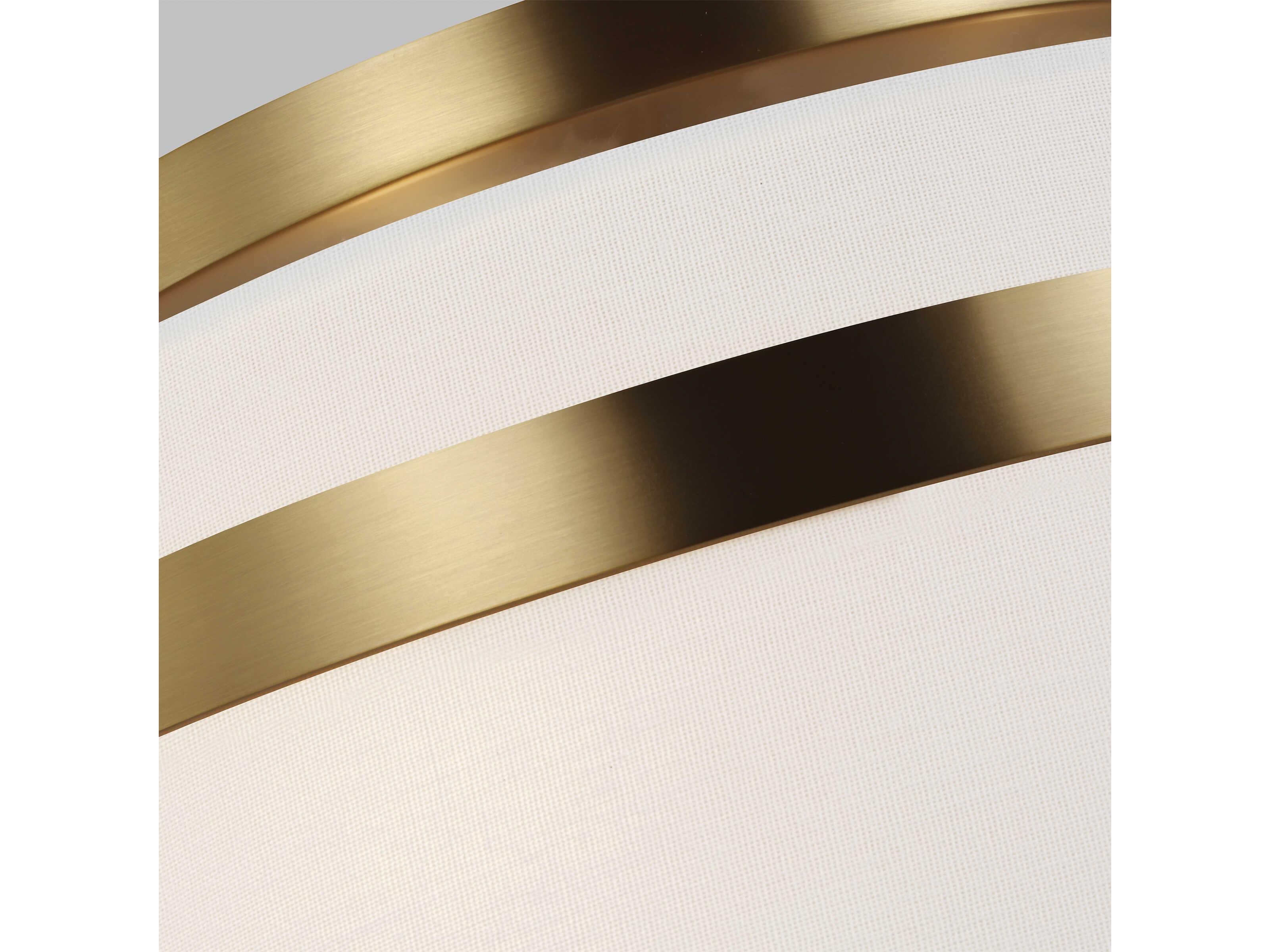 Visual Comfort Studio Cordtlandt 3-Light Burnished Brass Drum Flush Mount