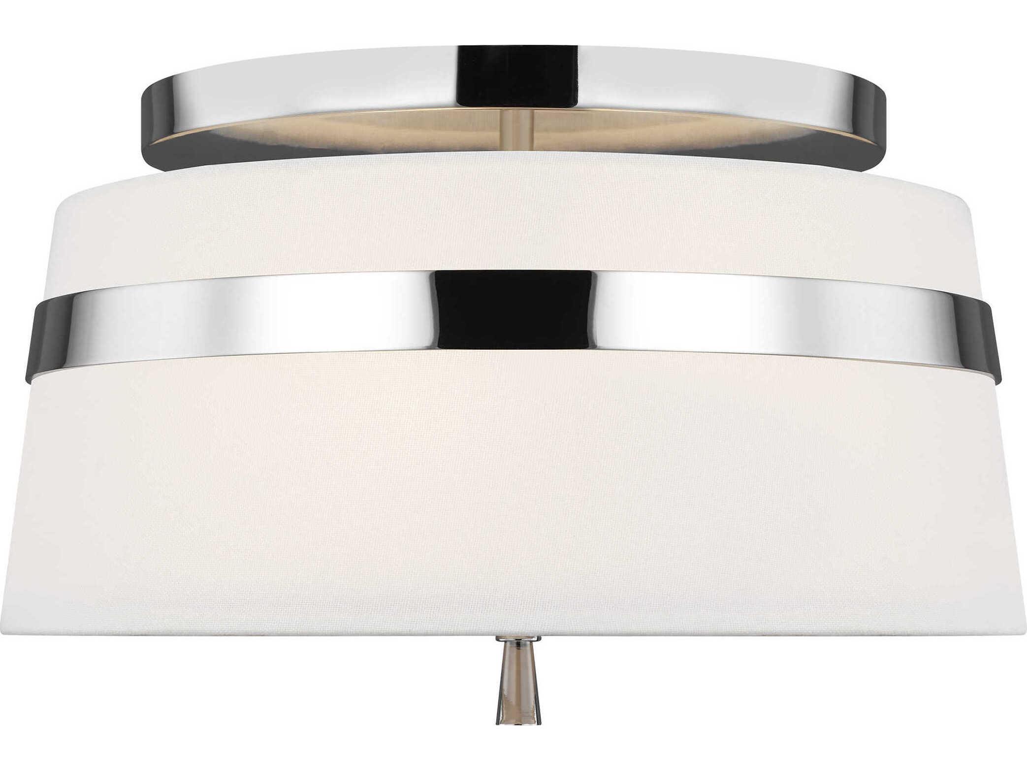 Visual Comfort Studio Cordtlandt 3-Light Polished Nickel Drum Flush Mount