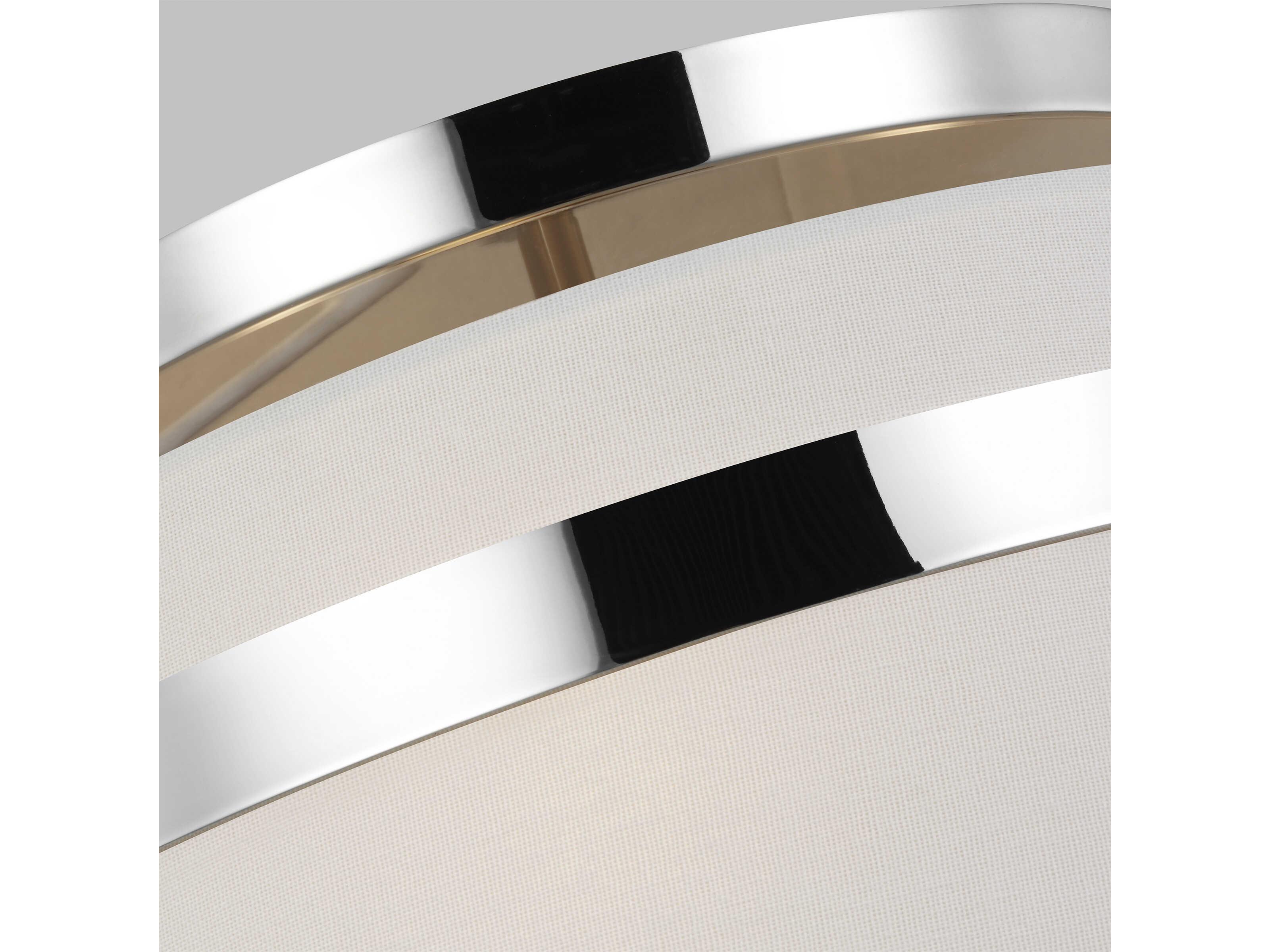 Visual Comfort Studio Cordtlandt 3-Light Polished Nickel Drum Flush Mount