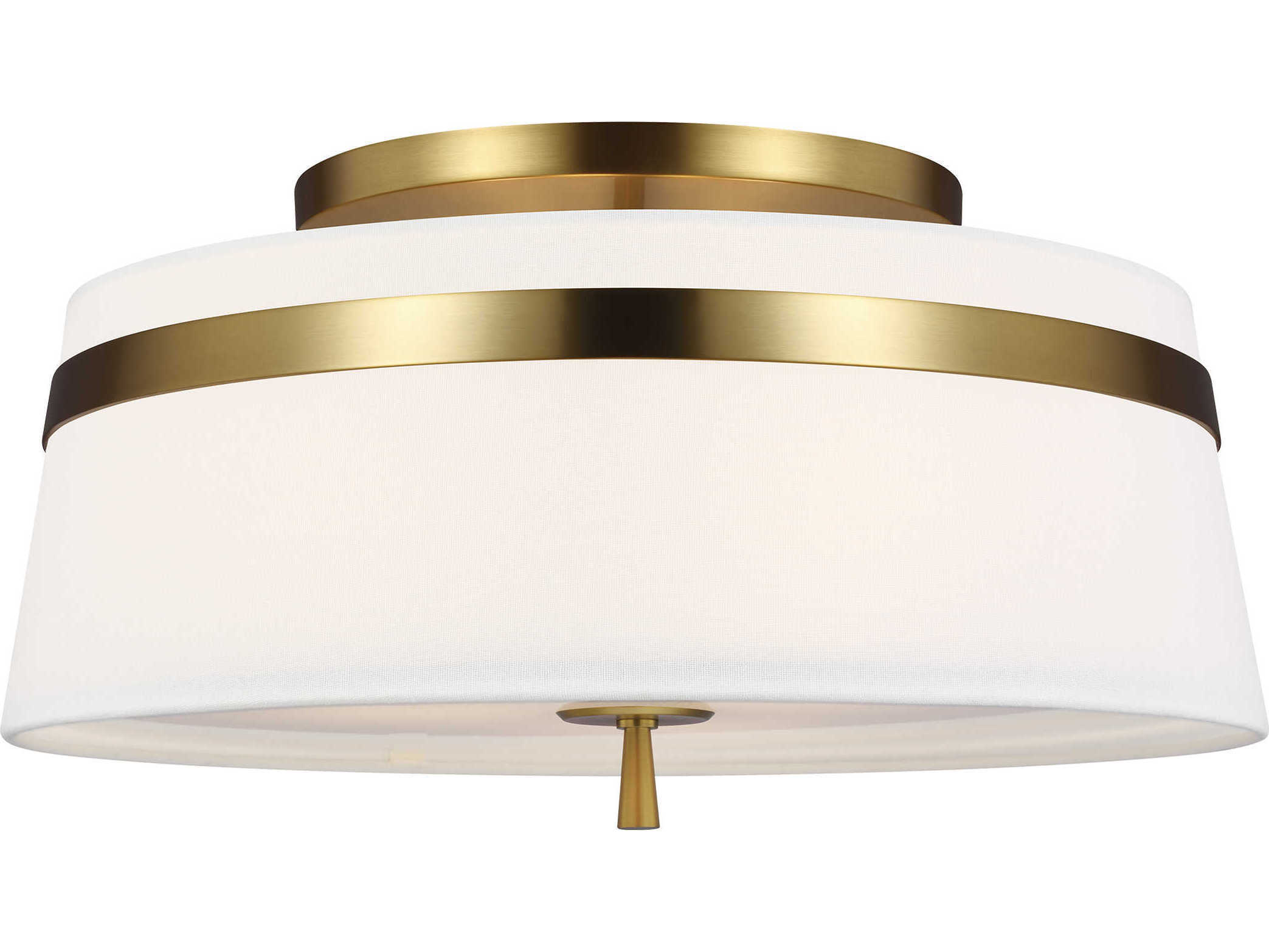 Visual Comfort Studio Cordtlandt 3-Light Burnished Brass Drum Flush Mount