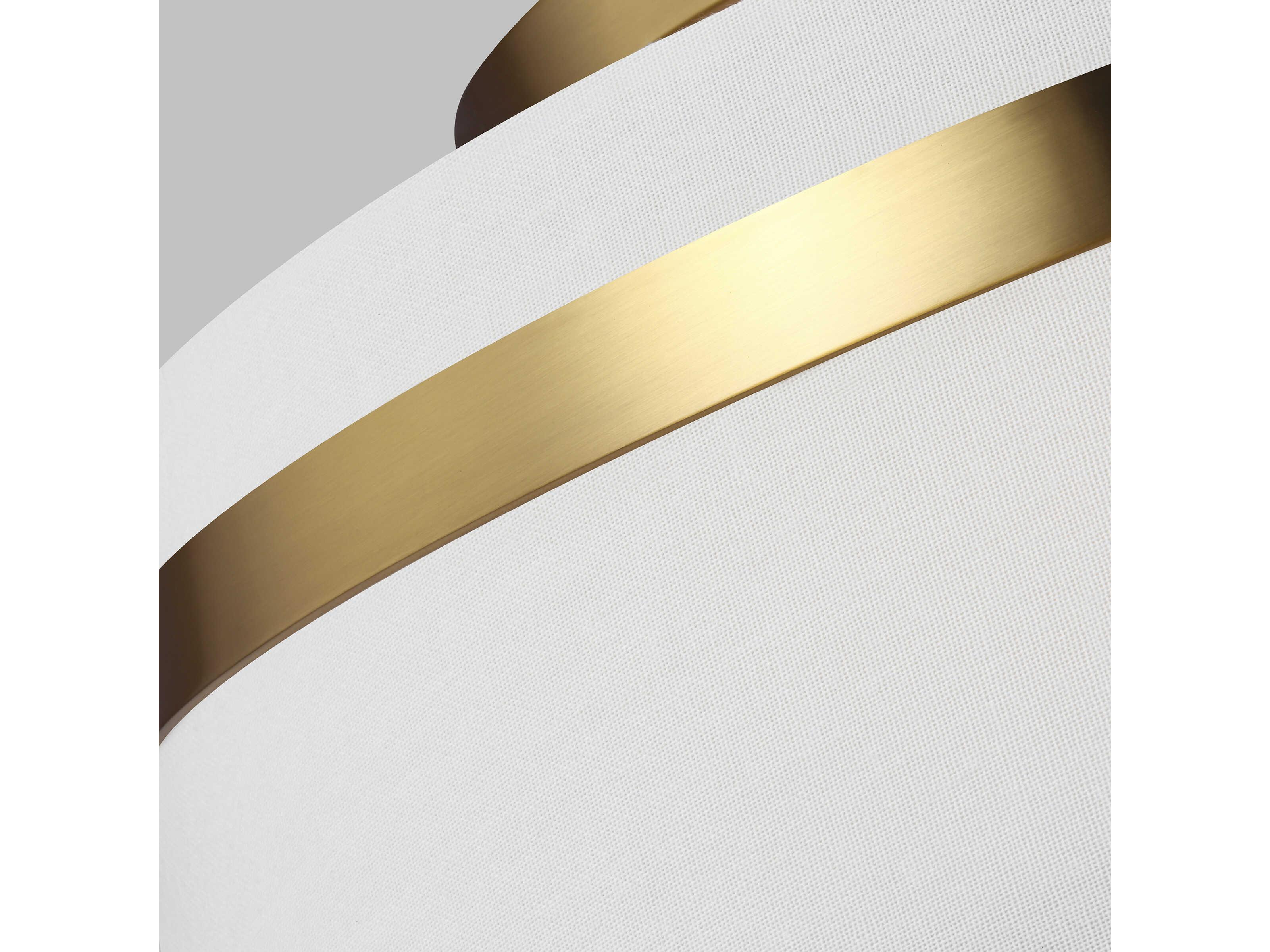 Visual Comfort Studio Cordtlandt 3-Light Burnished Brass Drum Flush Mount