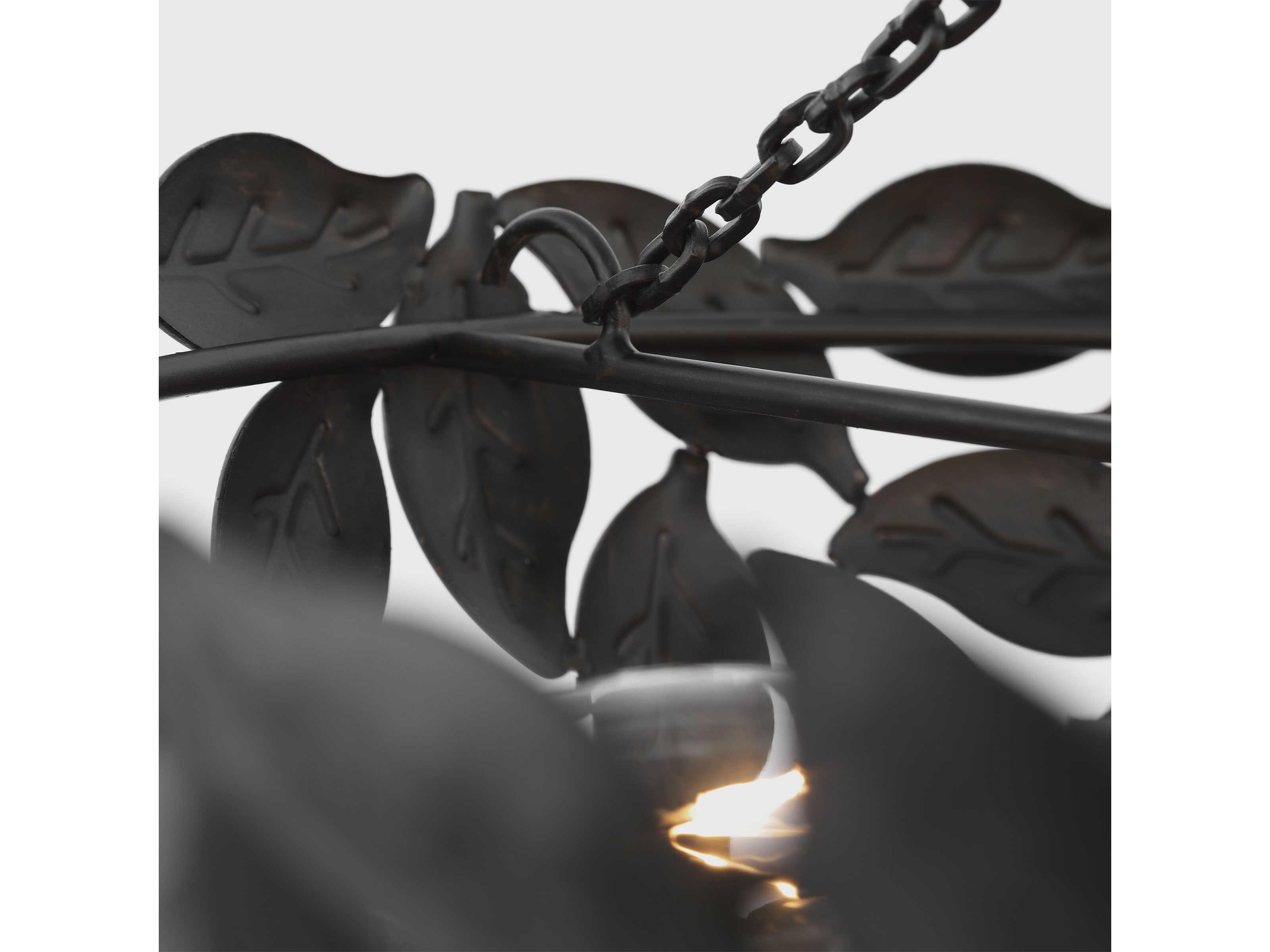Visual Comfort Studio Kelan 3-Light Aged Iron Black Bowl Semi Flush Mount