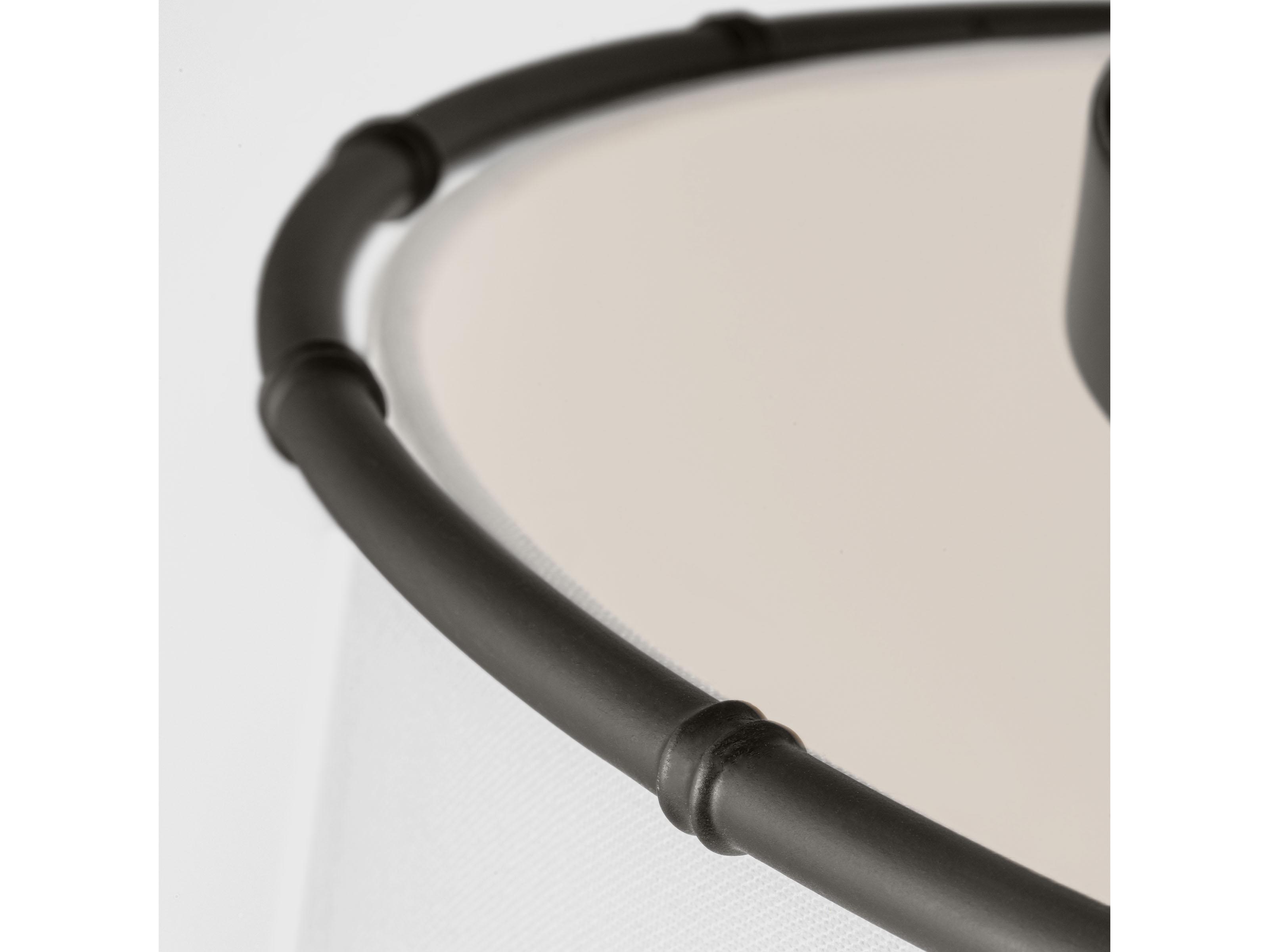 Visual Comfort Studio Aldric 2-Light Aged Iron Bronze Drum Flush Mount