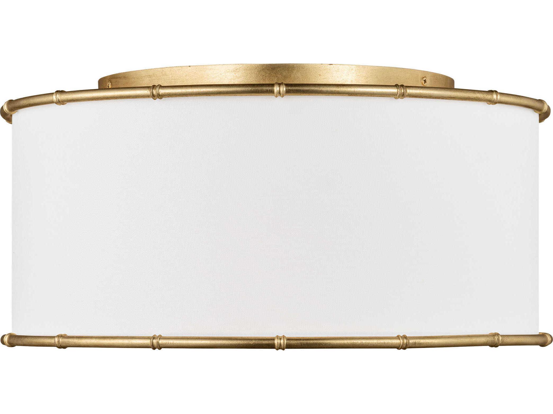 Visual Comfort Studio Aldric 2-Light Gild Gold Drum Flush Mount