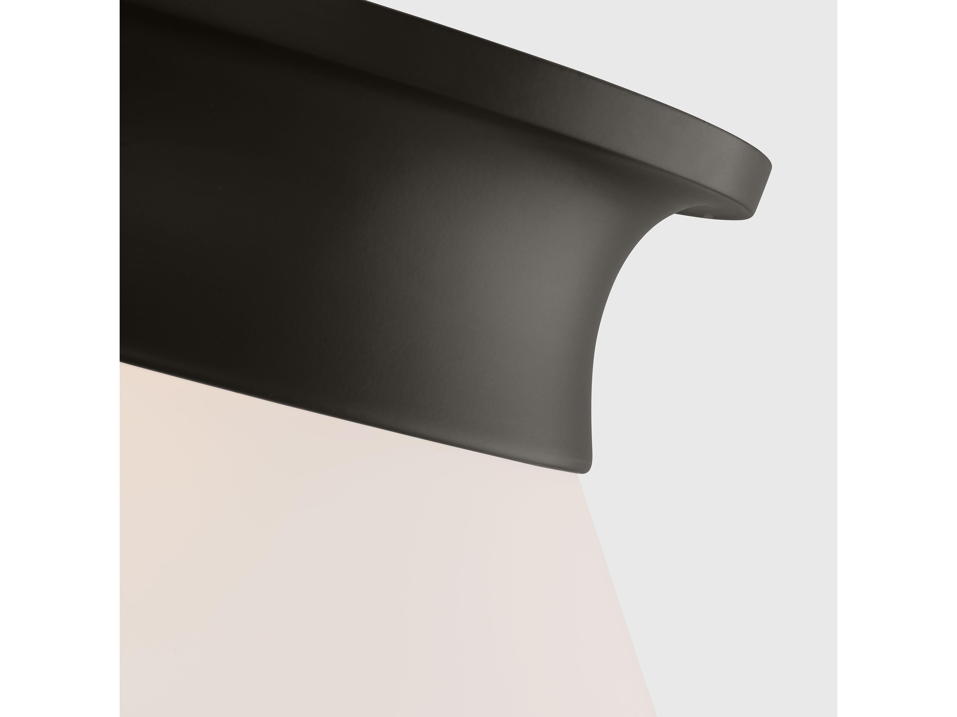 Visual Comfort Studio Panos 2-Light Aged Iron Black Round Flush Mount