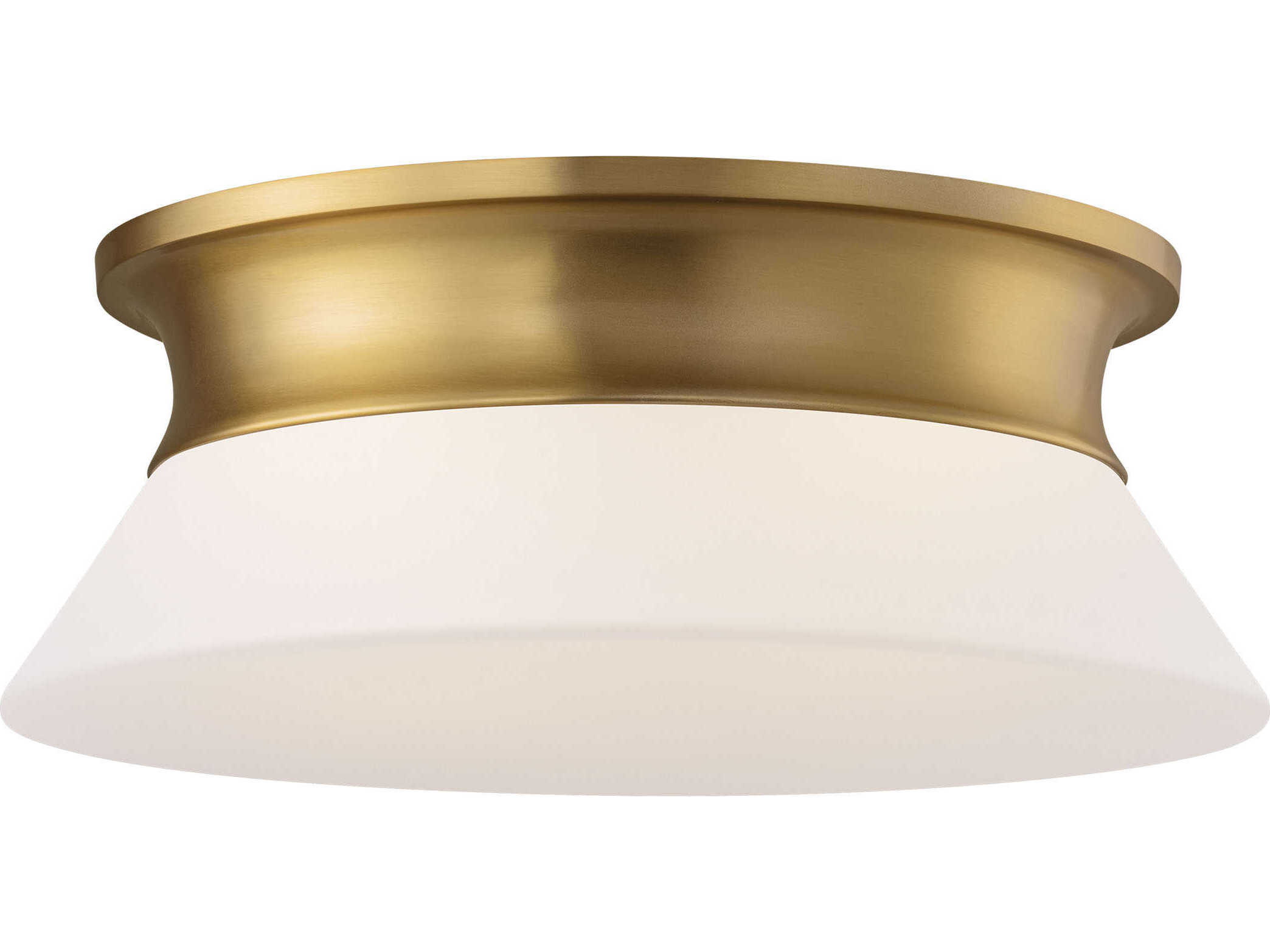 Visual Comfort Studio Panos 2-Light Burnished Brass Round Flush Mount