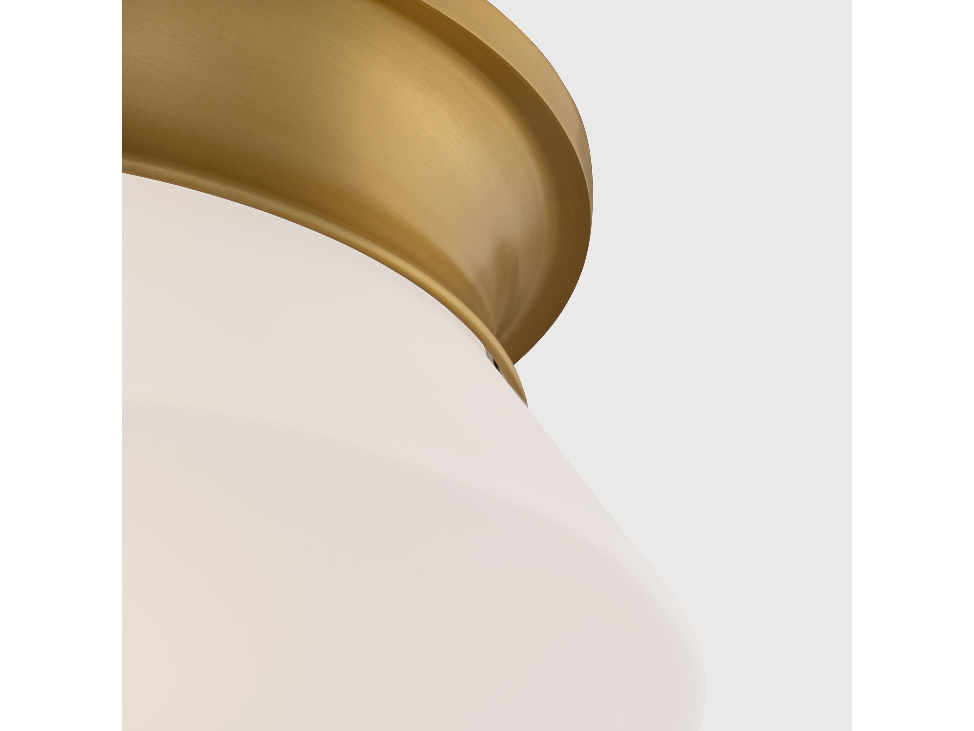Visual Comfort Studio Panos 2-Light Burnished Brass Round Flush Mount