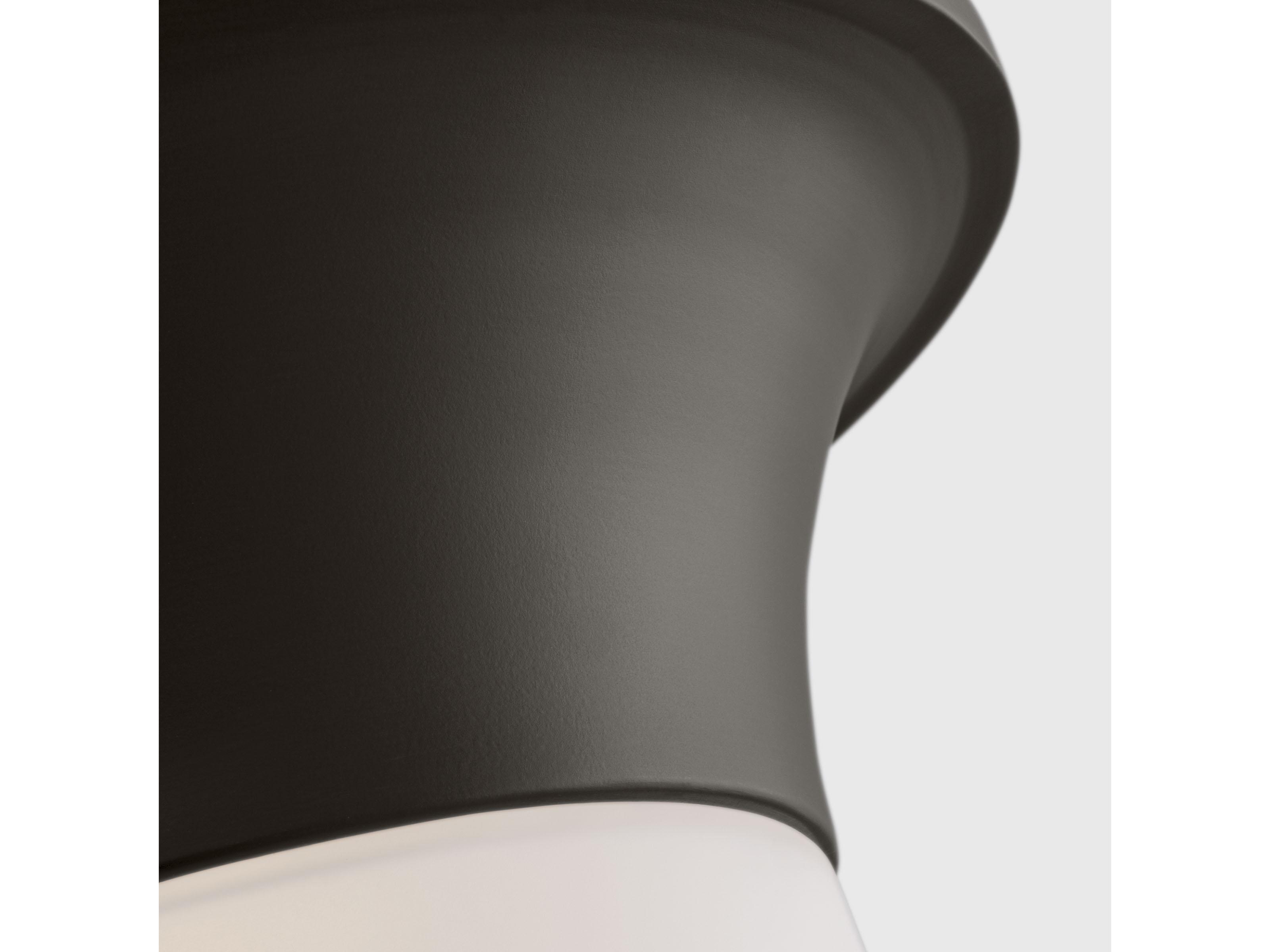 Visual Comfort Studio Sina 2-Light Aged Iron Black Round Flush Mount