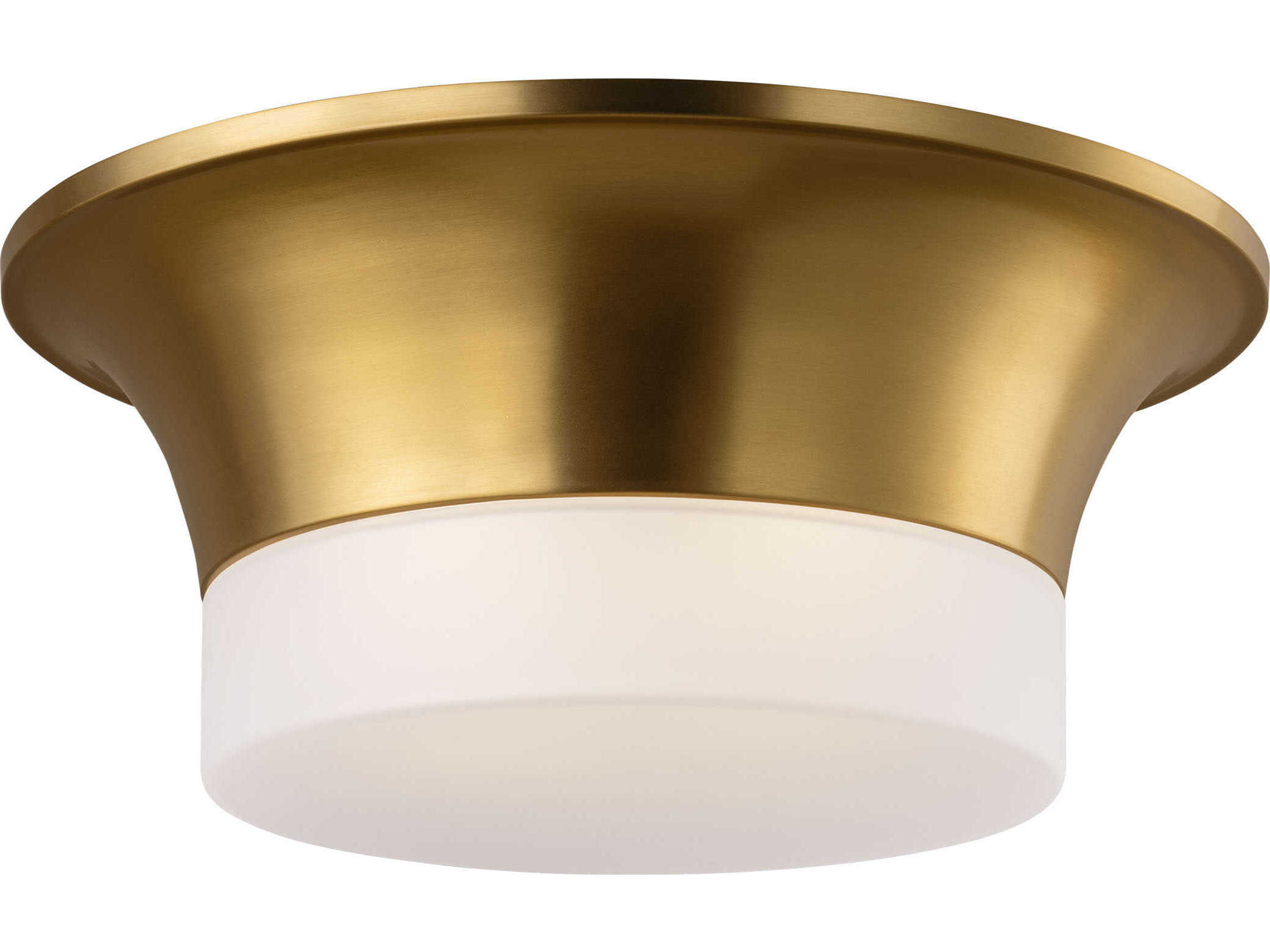 Visual Comfort Studio Sina 2-Light Burnished Brass Round Flush Mount