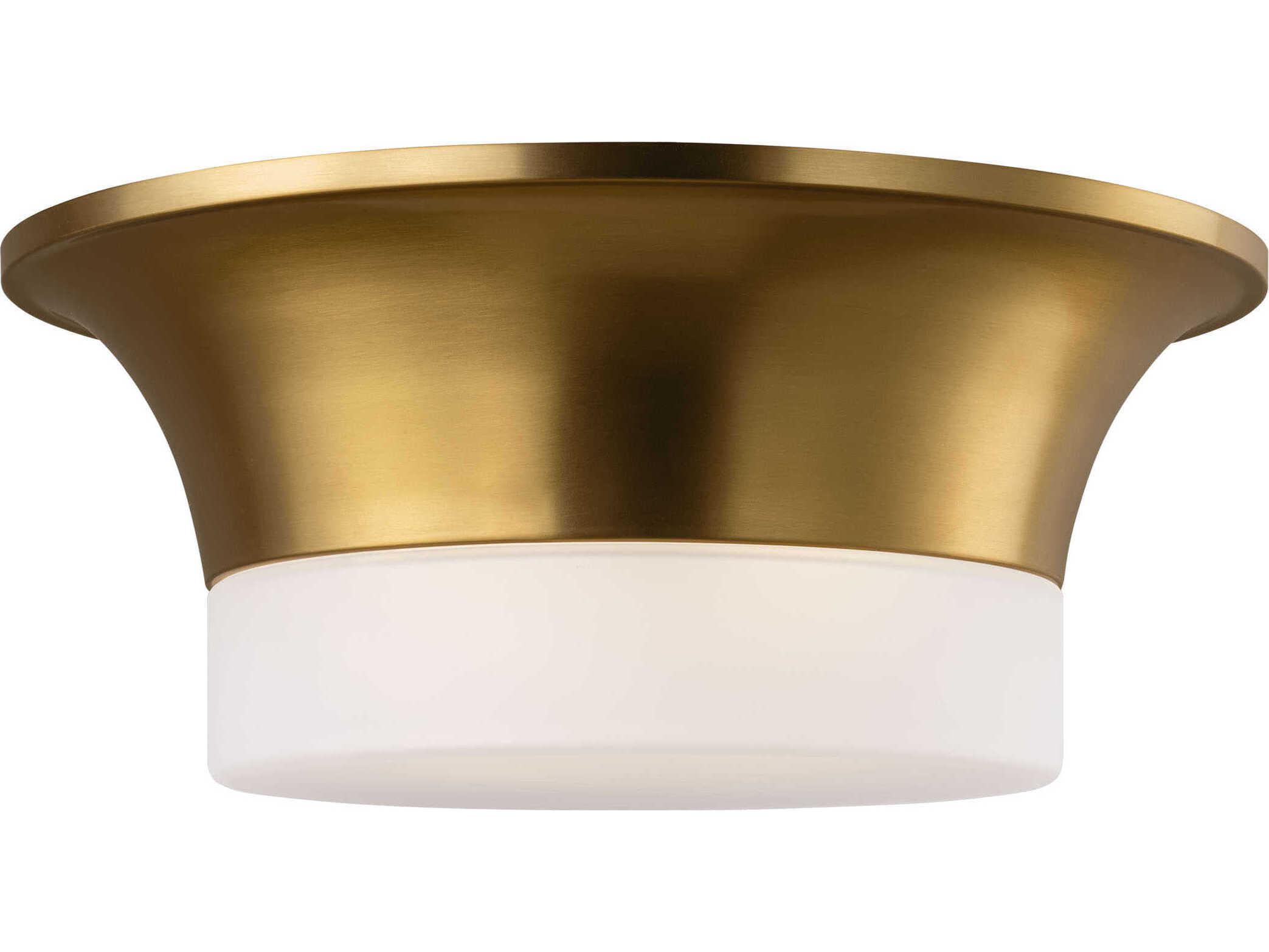 Visual Comfort Studio Sina 2-Light Burnished Brass Round Flush Mount