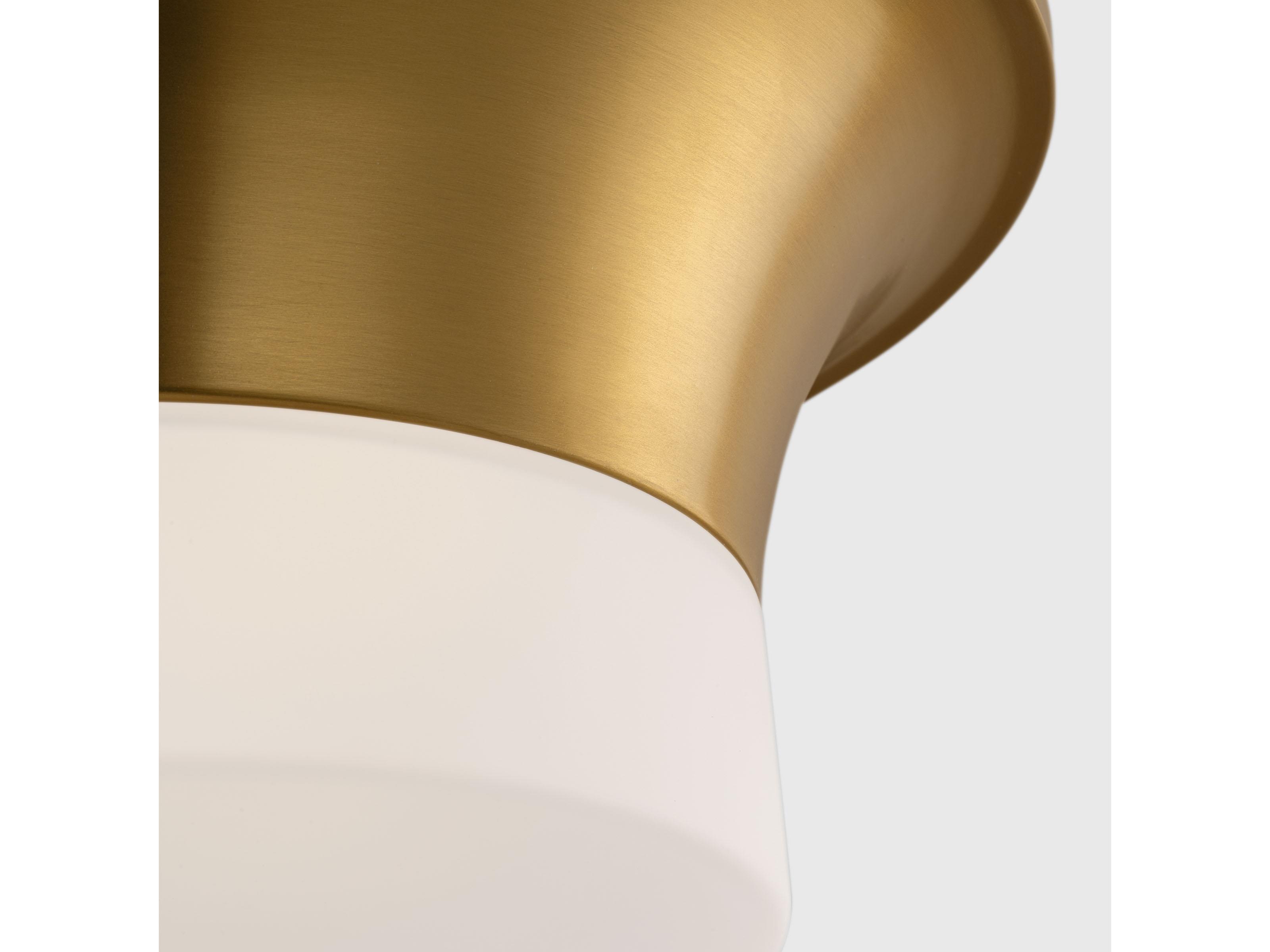 Visual Comfort Studio Sina 2-Light Burnished Brass Round Flush Mount