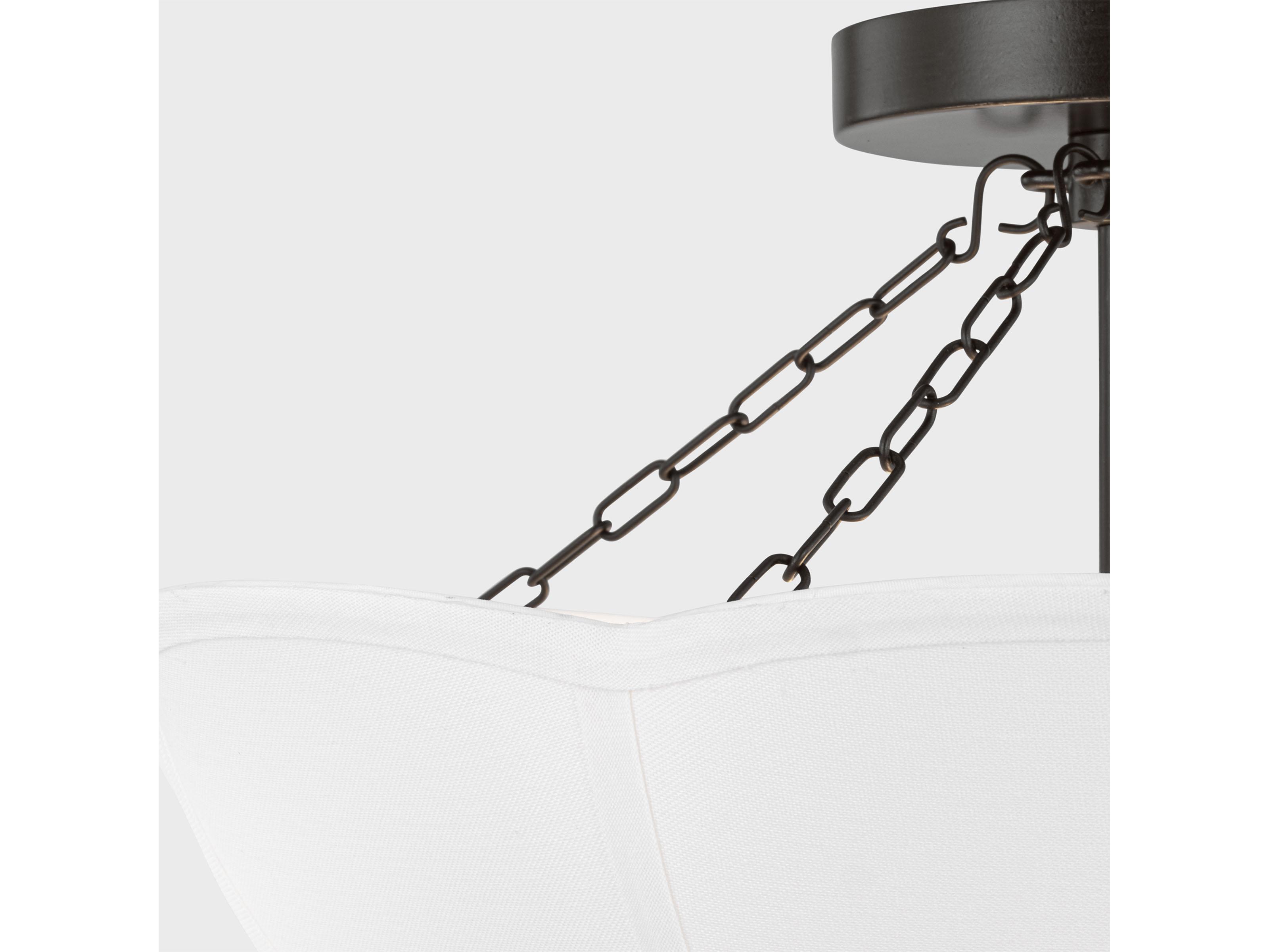 Visual Comfort Studio Stassi 2-Light Aged Iron Black Bowl Semi Flush Mount