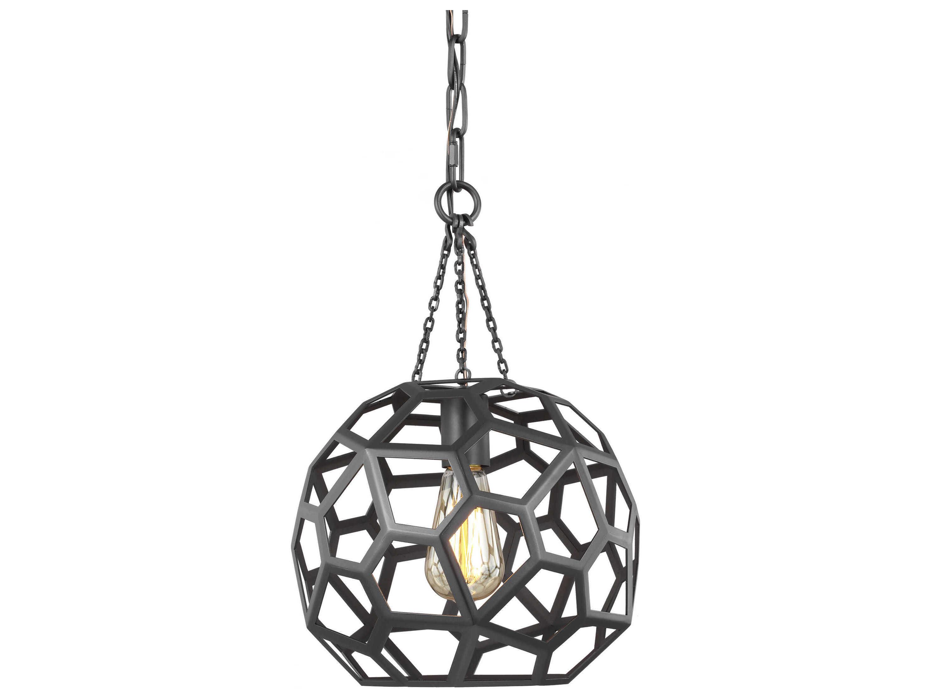 Visual Comfort Studio Feccetta 1-Light Midnight Black Geometric Mini Pendant