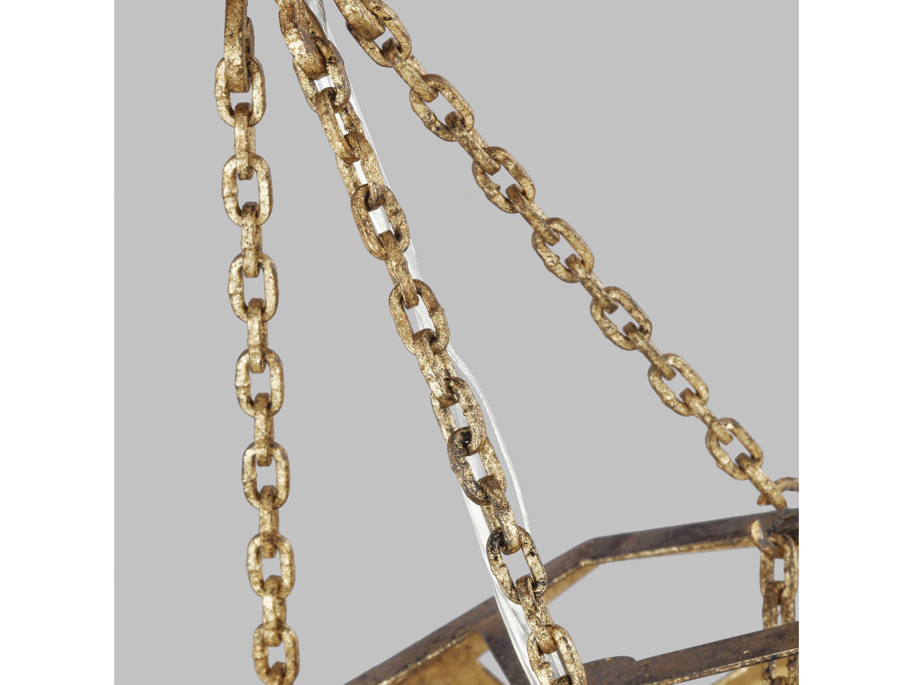 Visual Comfort Studio Feccetta 1-Light Antique Gild Gold Geometric Pendant