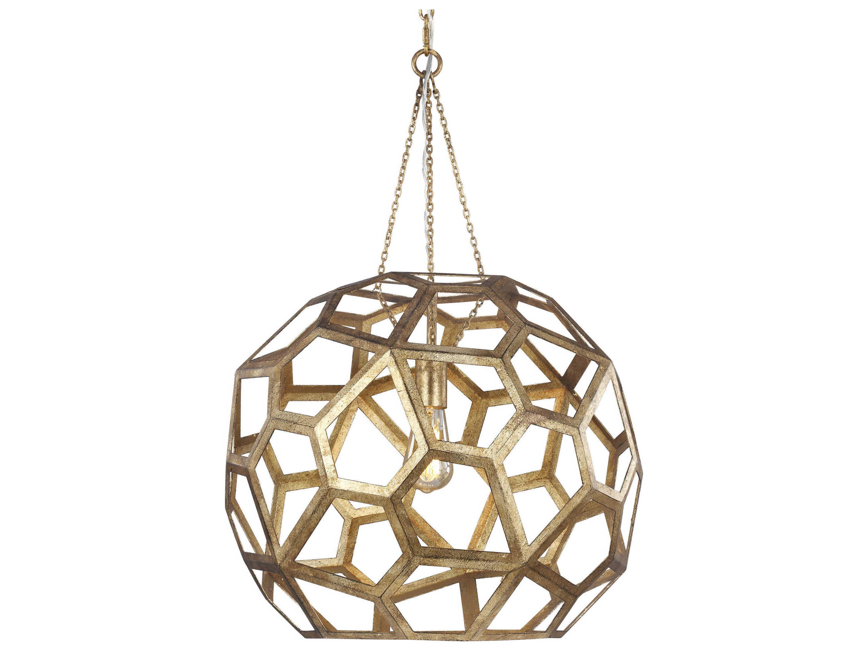 Visual Comfort Studio Feccetta 1-Light Antique Gild Gold Geometric Pendant