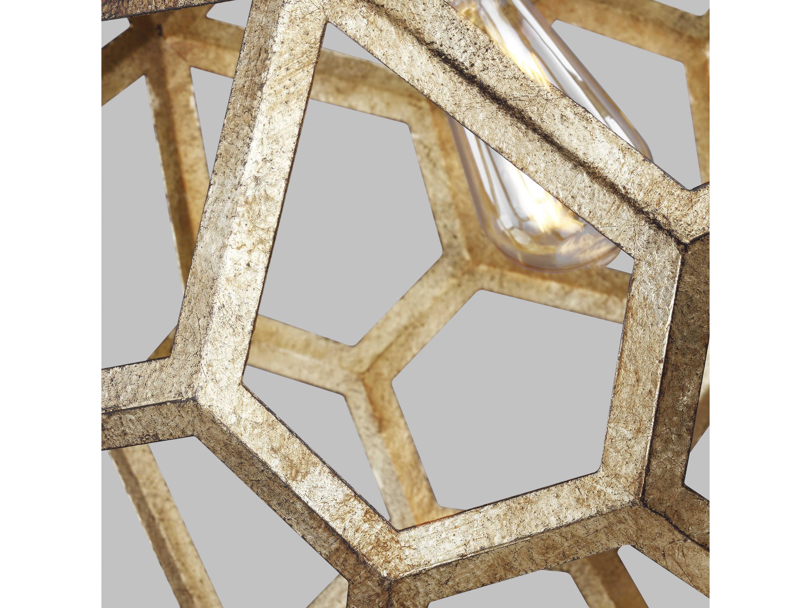 Visual Comfort Studio Feccetta 1-Light Antique Gild Gold Geometric Pendant