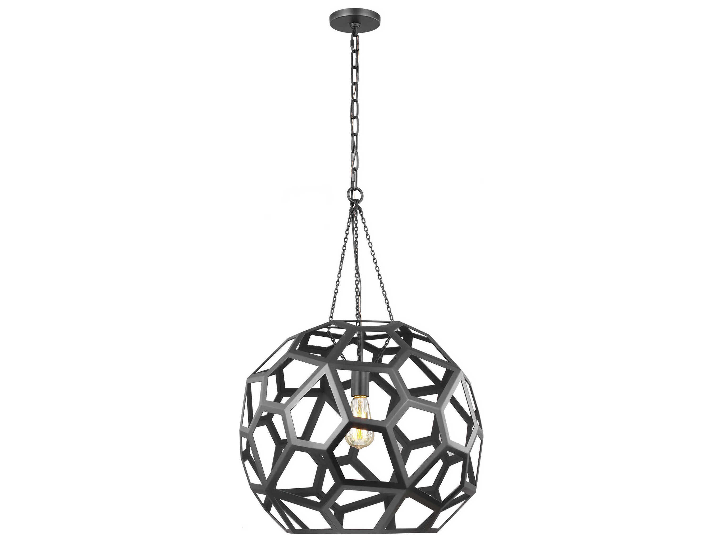 Visual Comfort Studio Feccetta 1-Light Midnight Black Geometric Pendant