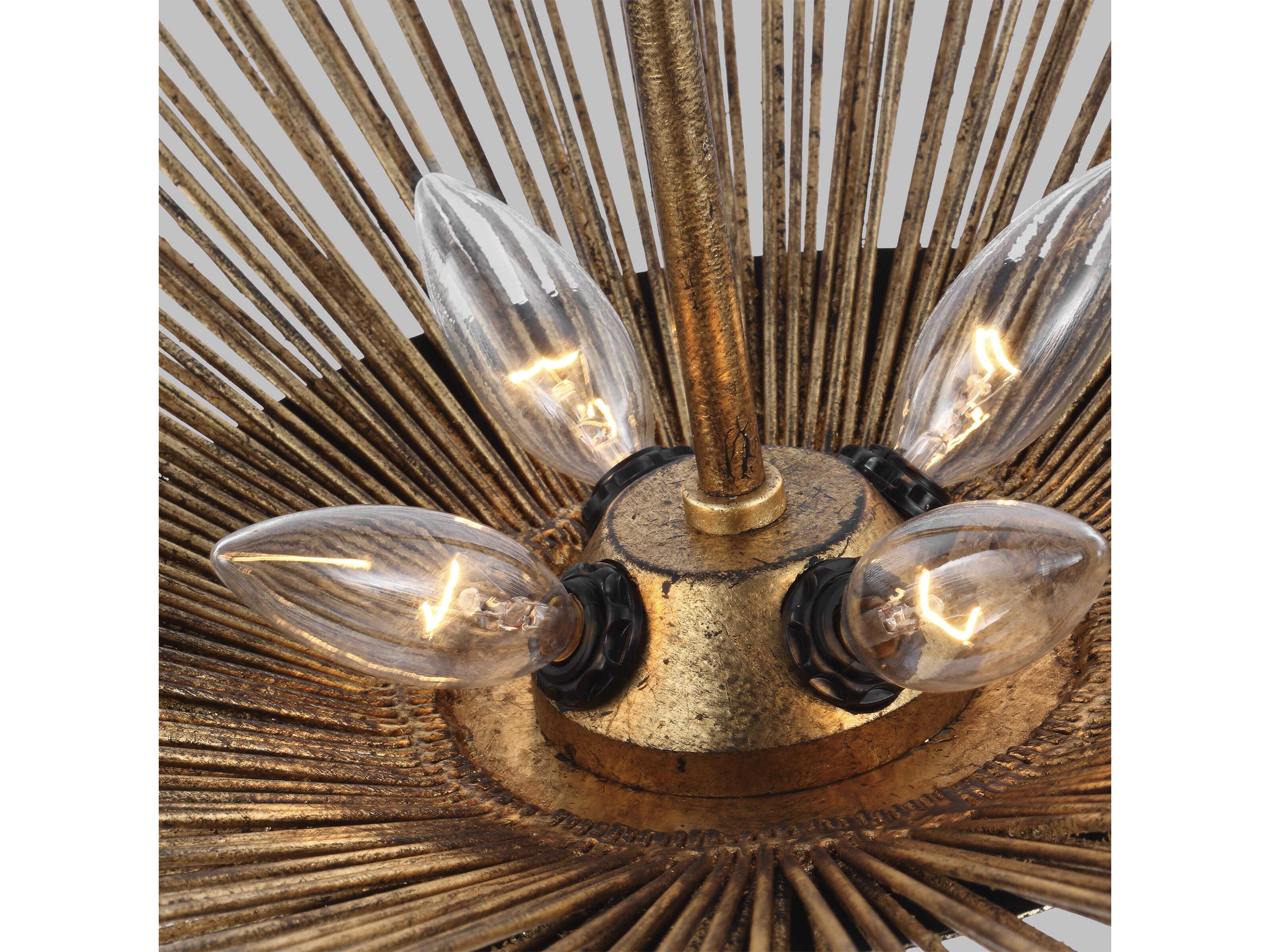 Visual Comfort Studio Helios 4-Light Antique Gild Gold Pendant