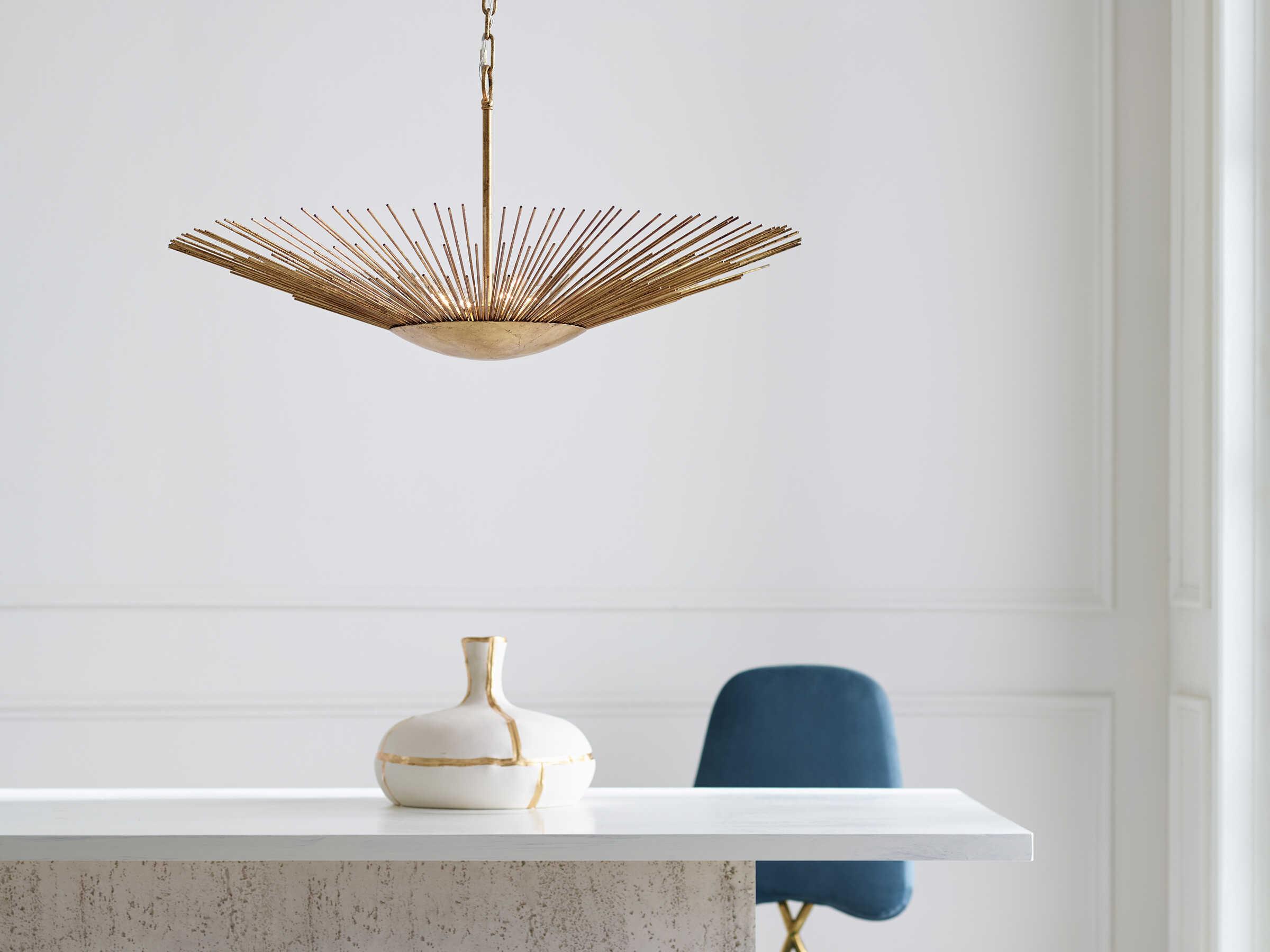 Visual Comfort Studio Helios 4-Light Antique Gild Gold Pendant