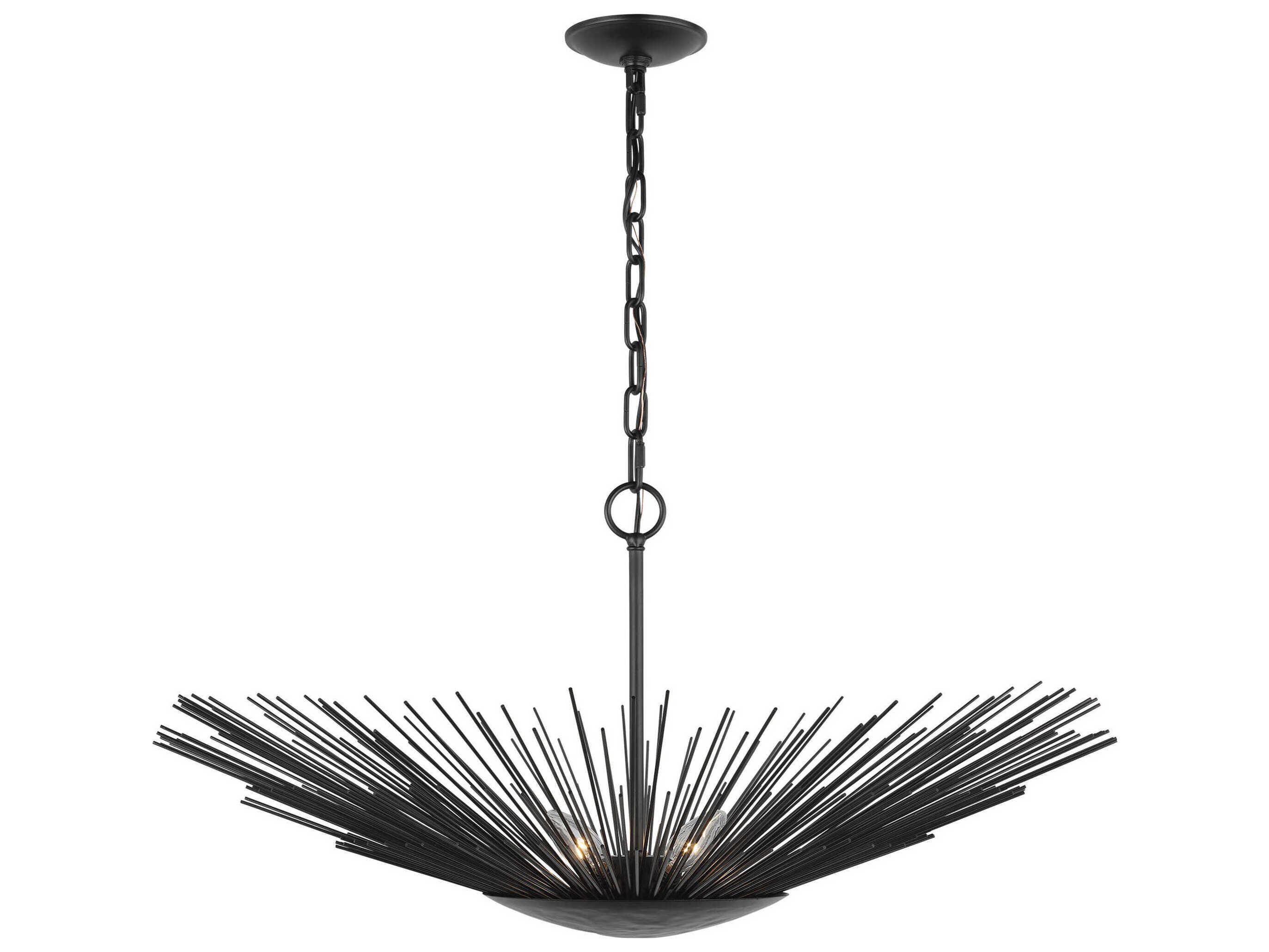 Visual Comfort Studio Helios 1-Light Aged Iron Black Pendant