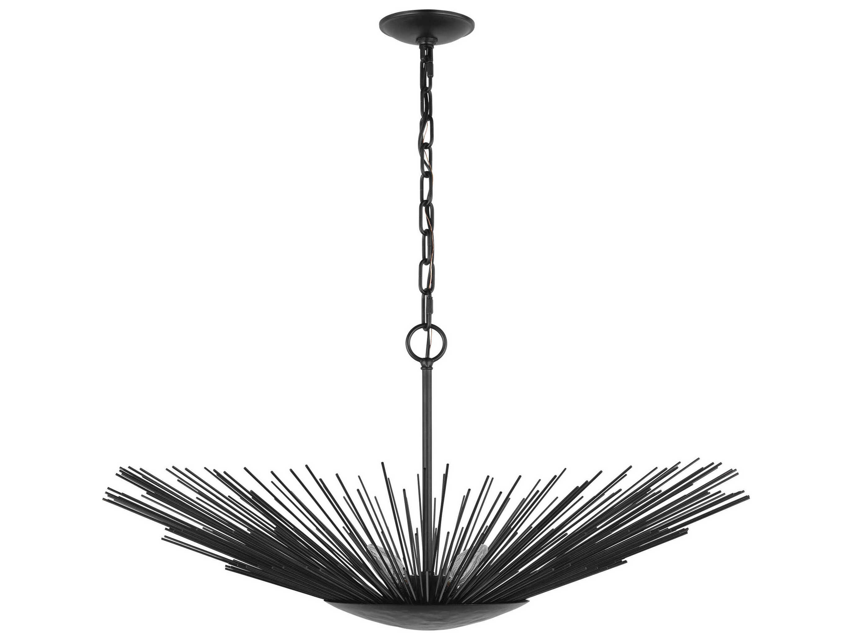 Visual Comfort Studio Helios 1-Light Aged Iron Black Pendant