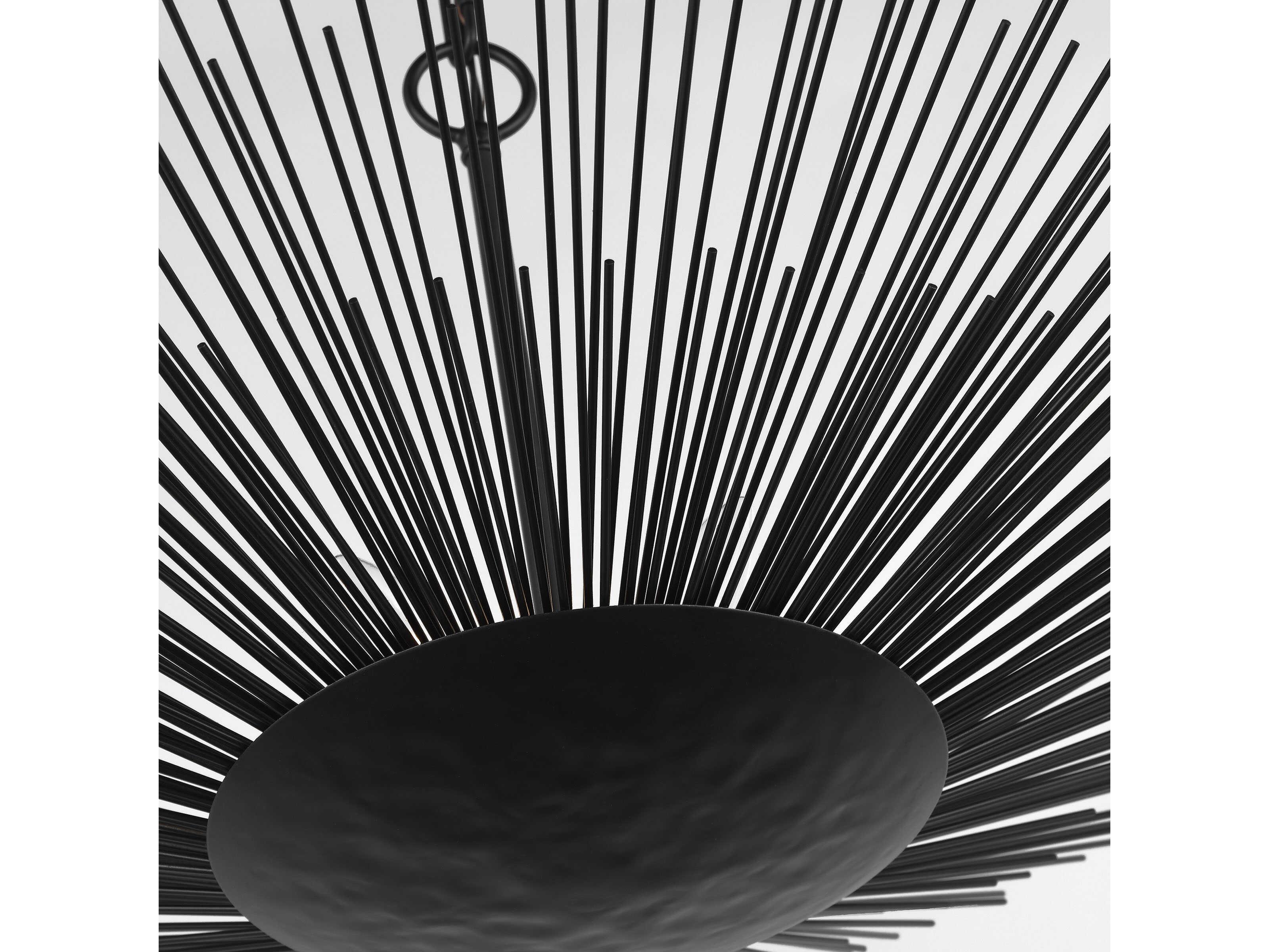 Visual Comfort Studio Helios 1-Light Aged Iron Black Pendant