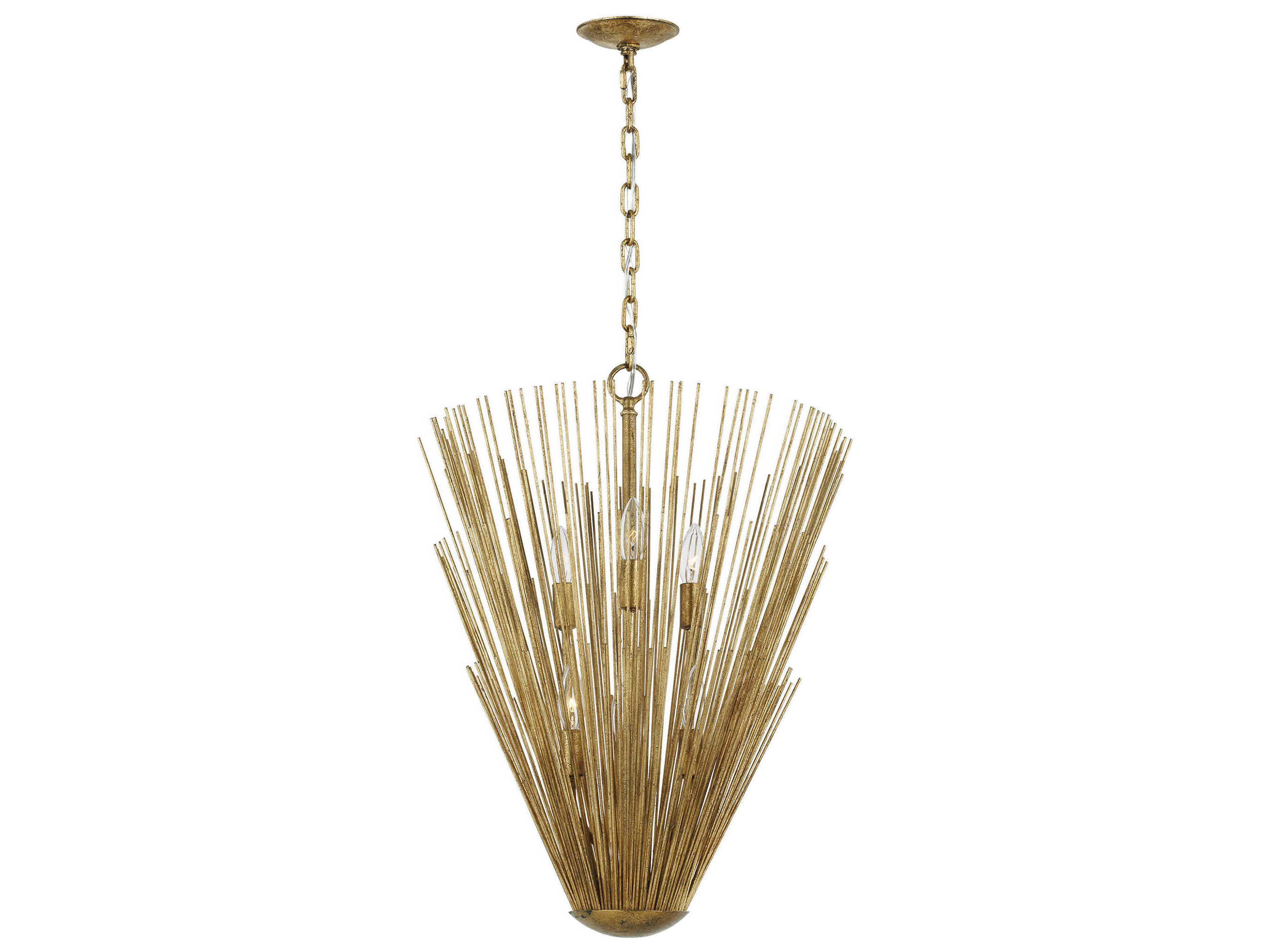 Visual Comfort Studio Helios 6-Light Antique Gild Gold Pendant