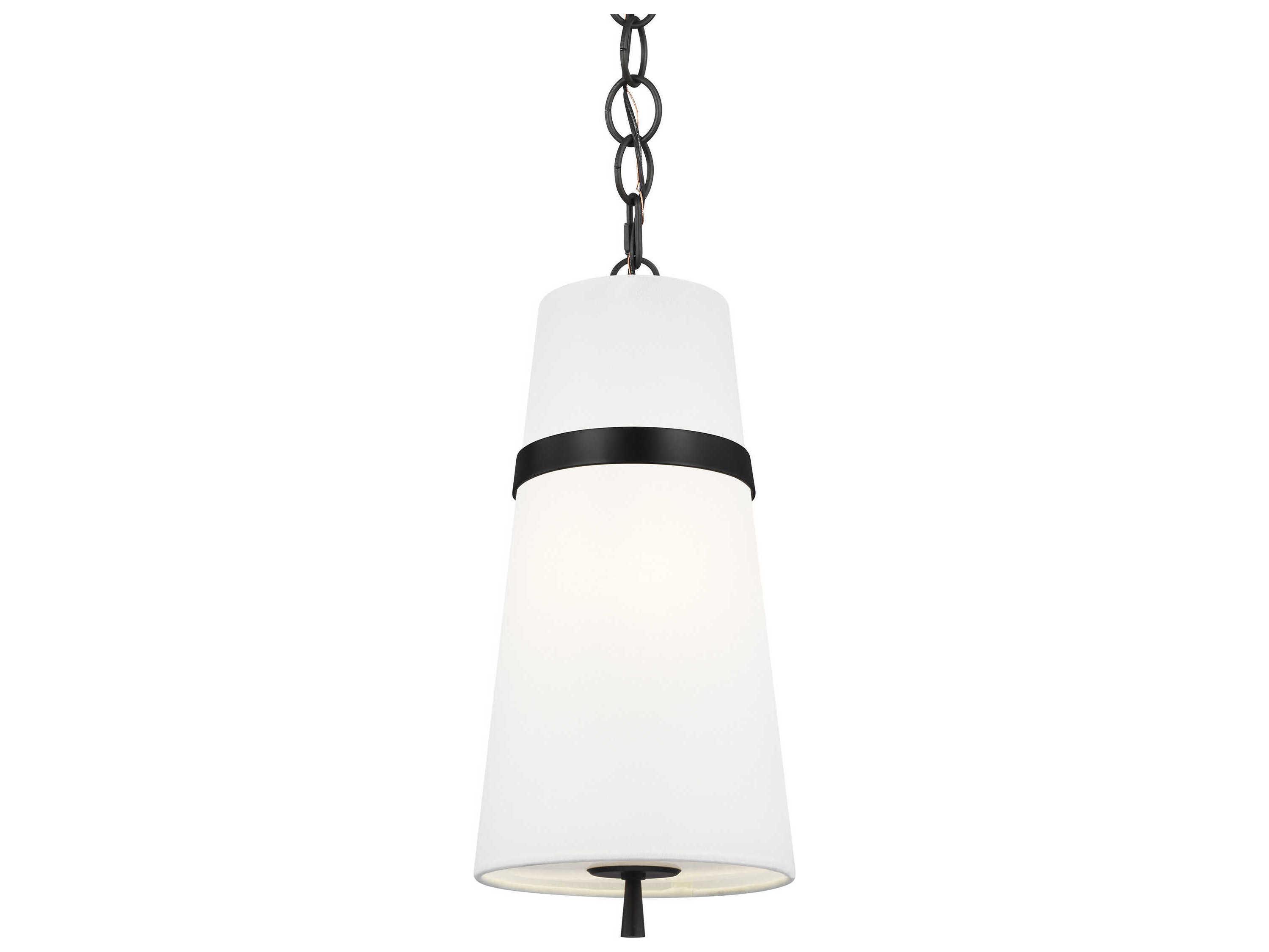 Visual Comfort Studio Cordtlandt 1-Light Aged Iron Black Mini Pendant