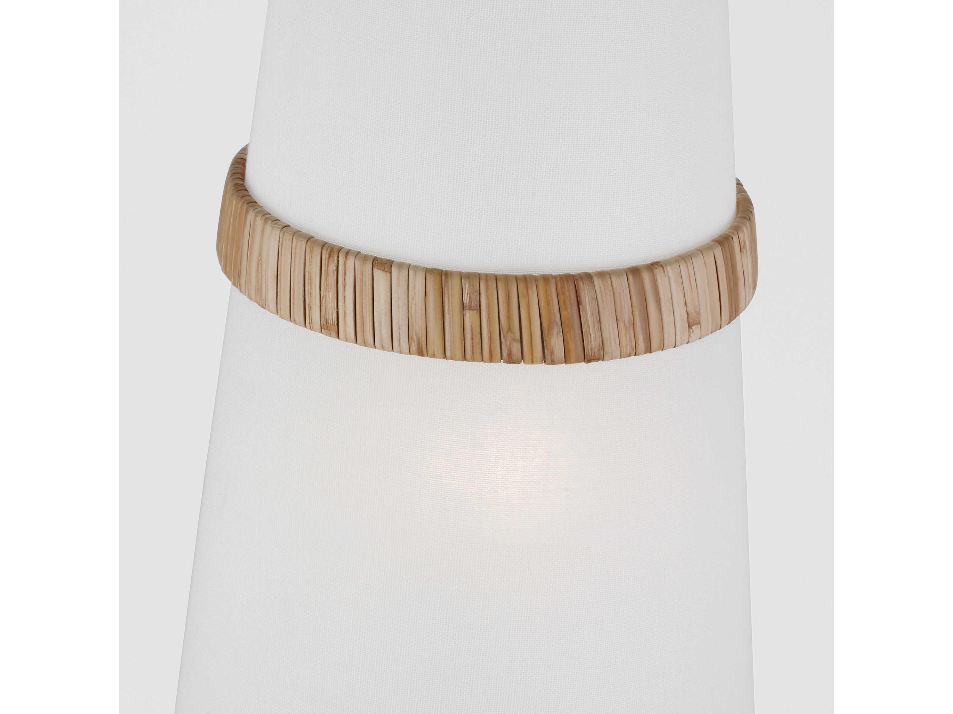 Visual Comfort Studio Cordtlandt 1-Light Rattan Brown Cylinder Mini Pendant