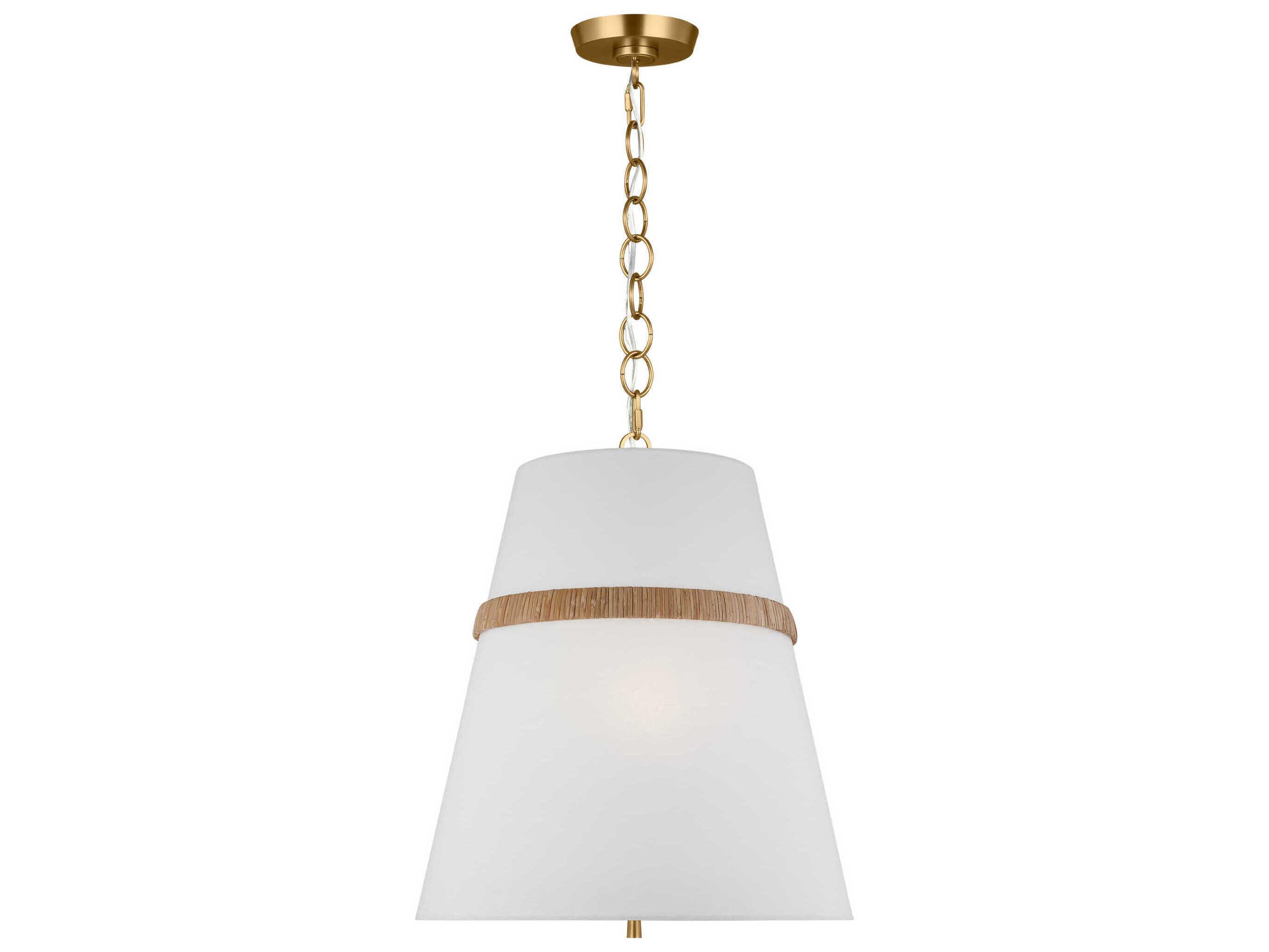 Visual Comfort Studio Cordtlandt 3-Light Rattan Brown Pendant