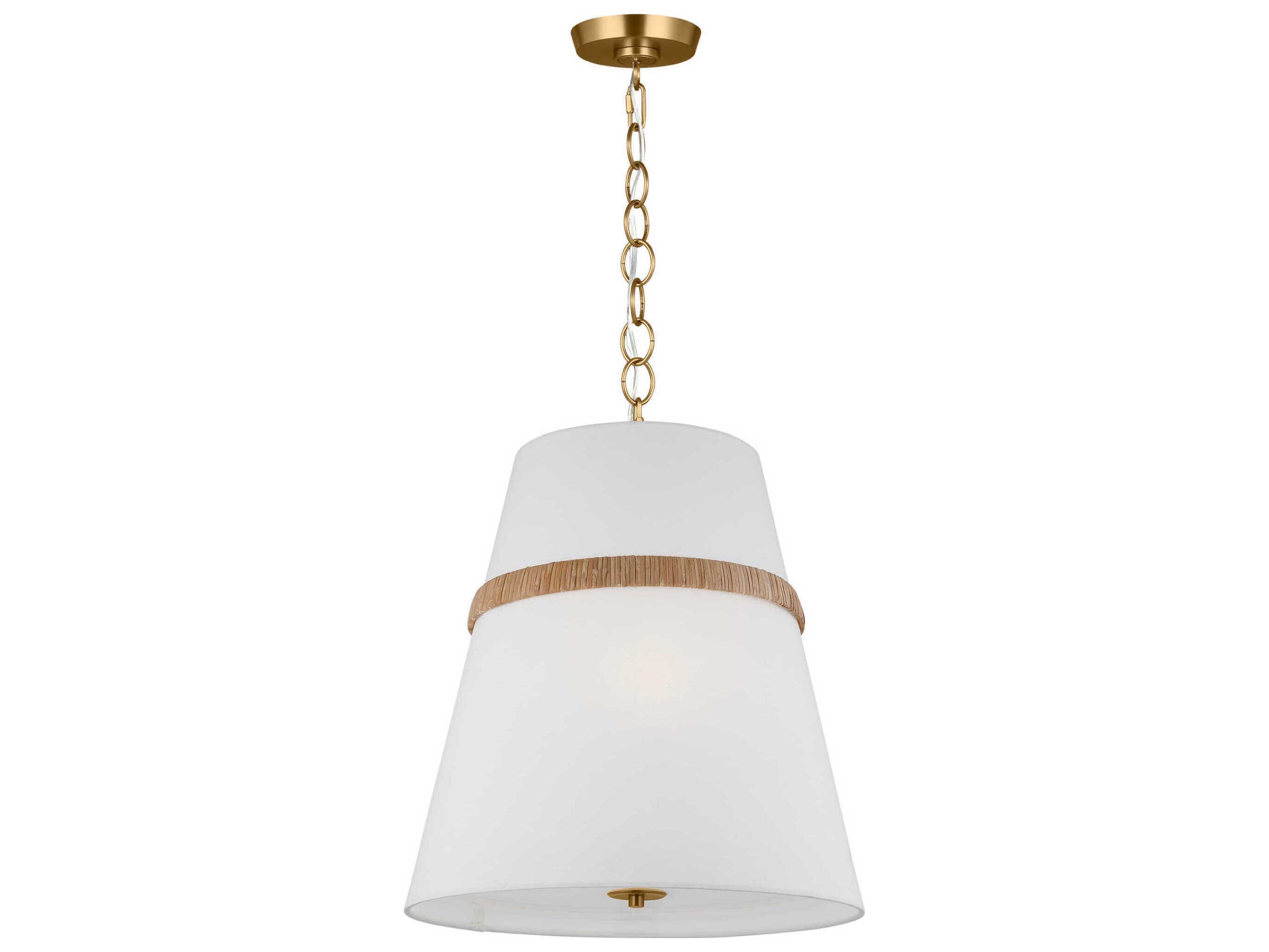 Visual Comfort Studio Cordtlandt 3-Light Rattan Brown Pendant