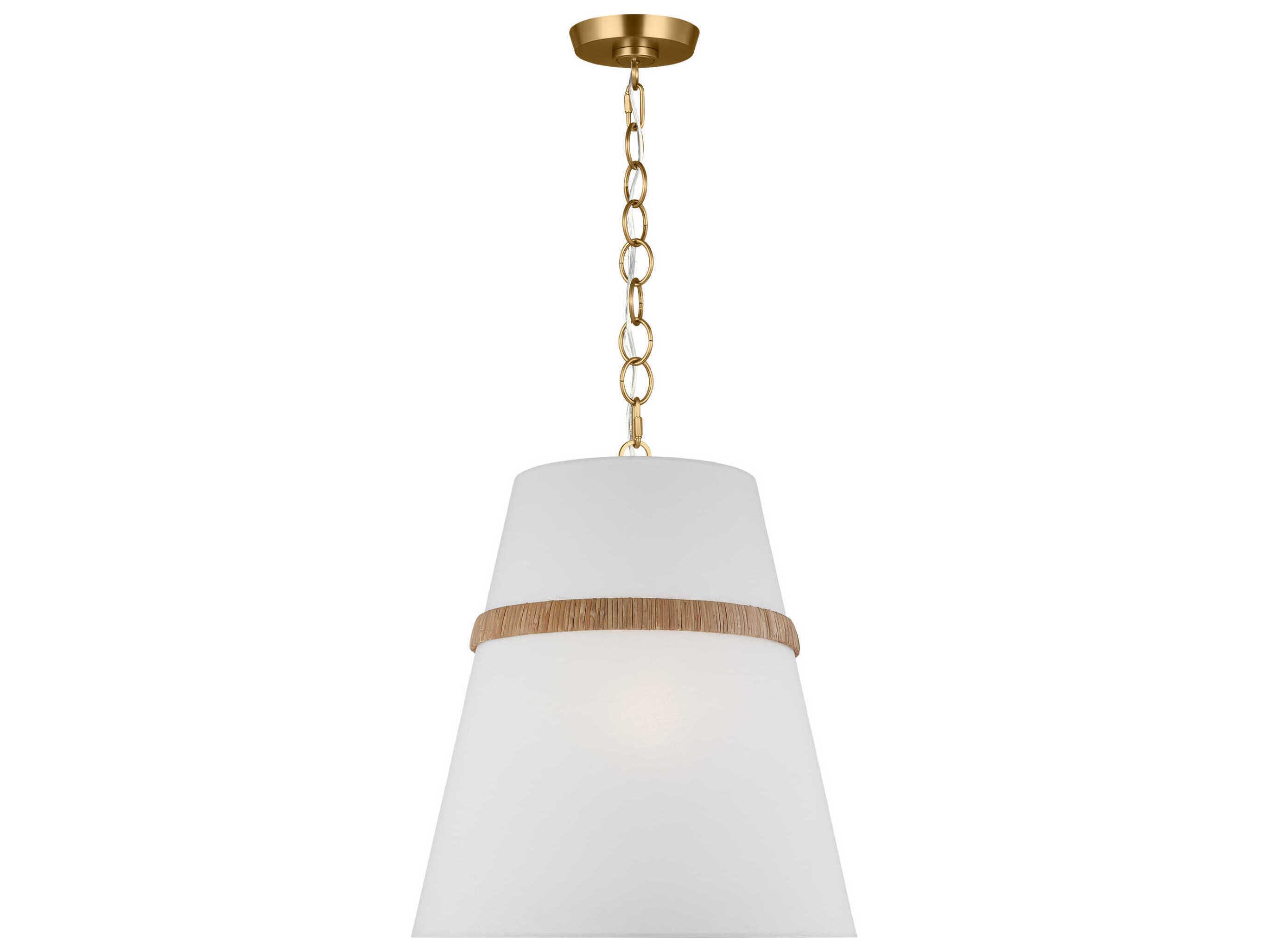 Visual Comfort Studio Cordtlandt 3-Light Rattan Brown Pendant