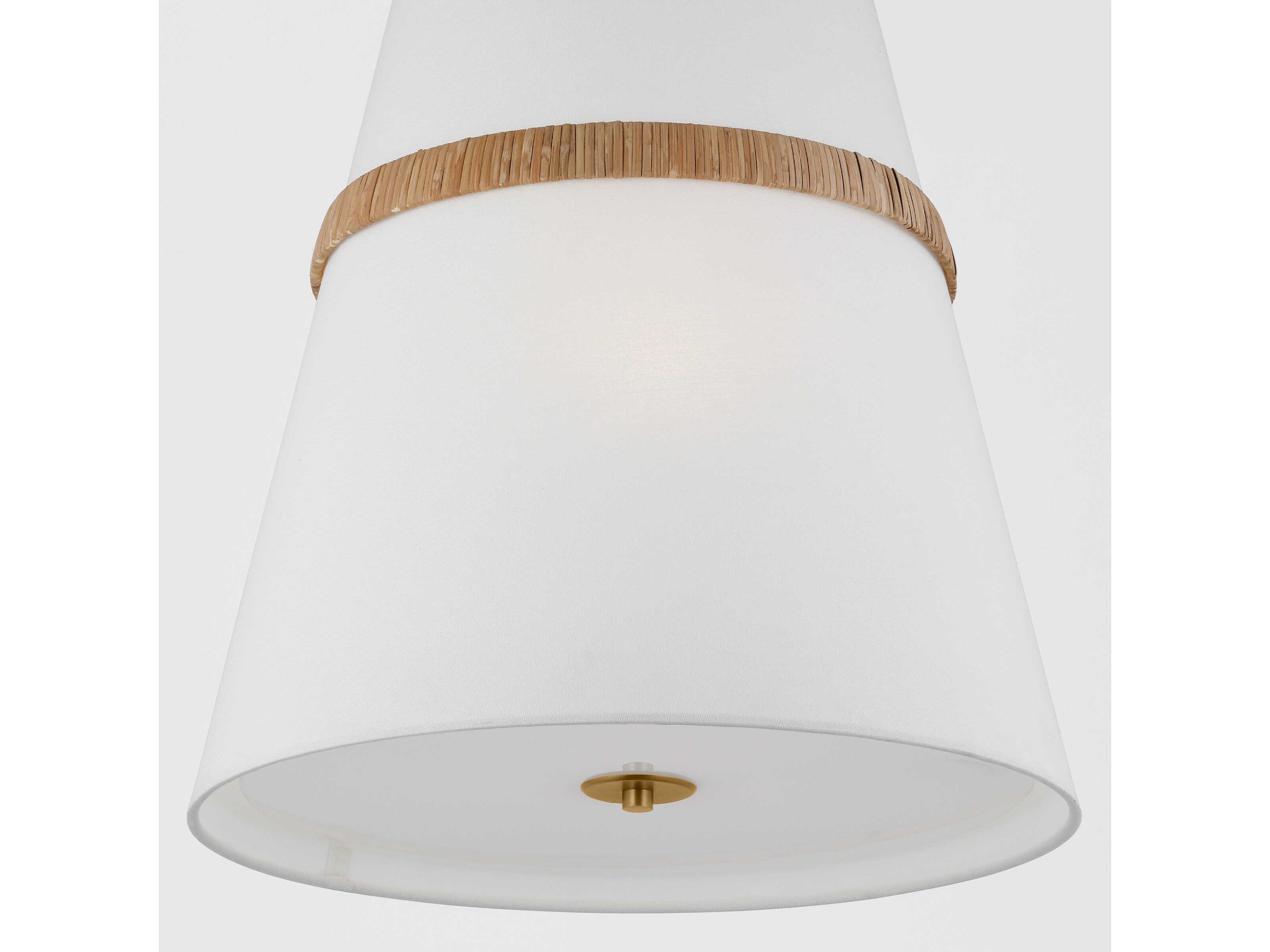 Visual Comfort Studio Cordtlandt 3-Light Rattan Brown Pendant