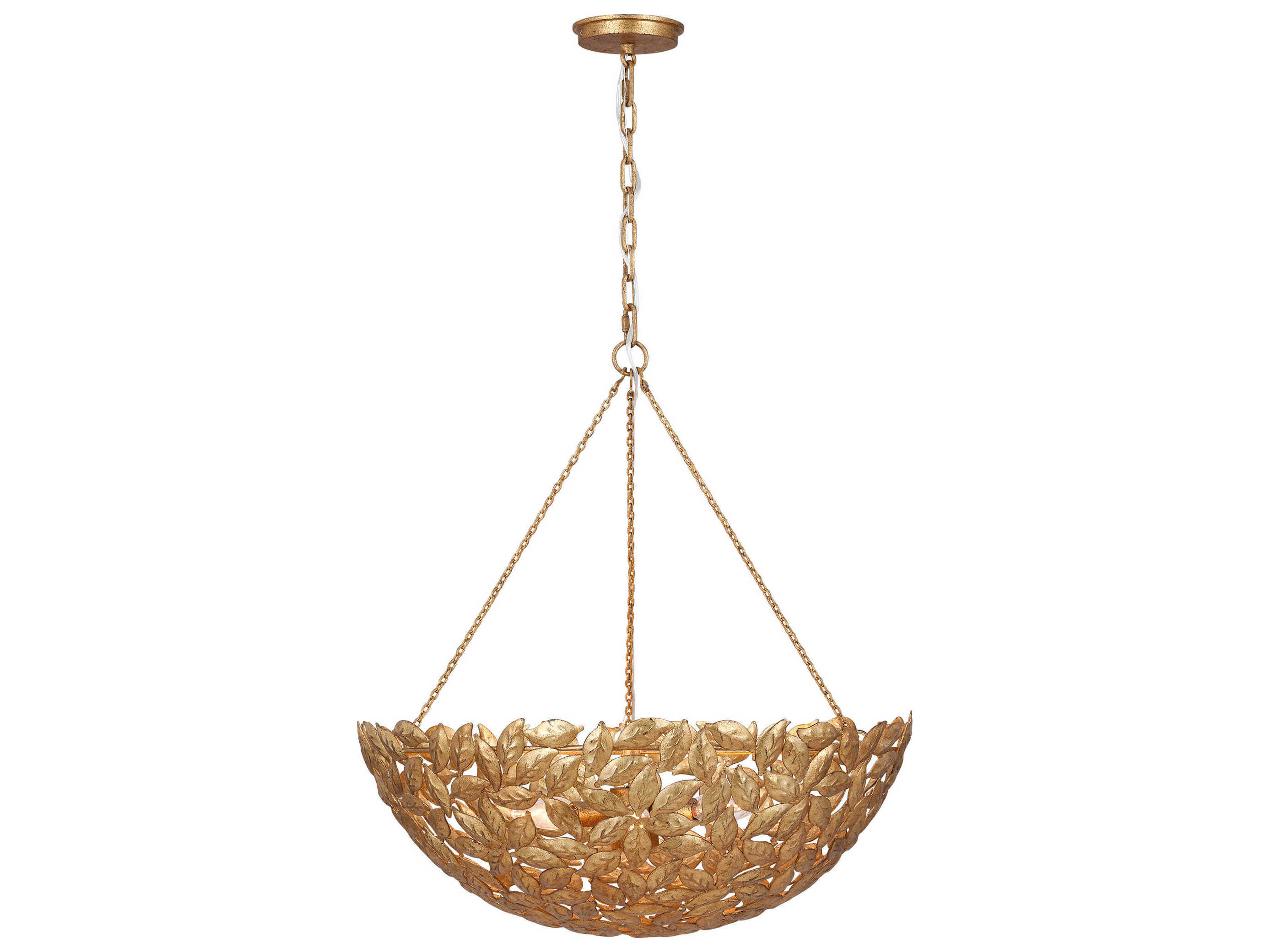 Visual Comfort Studio Kelan 6-Light Antique Gild Gold Bowl Pendant